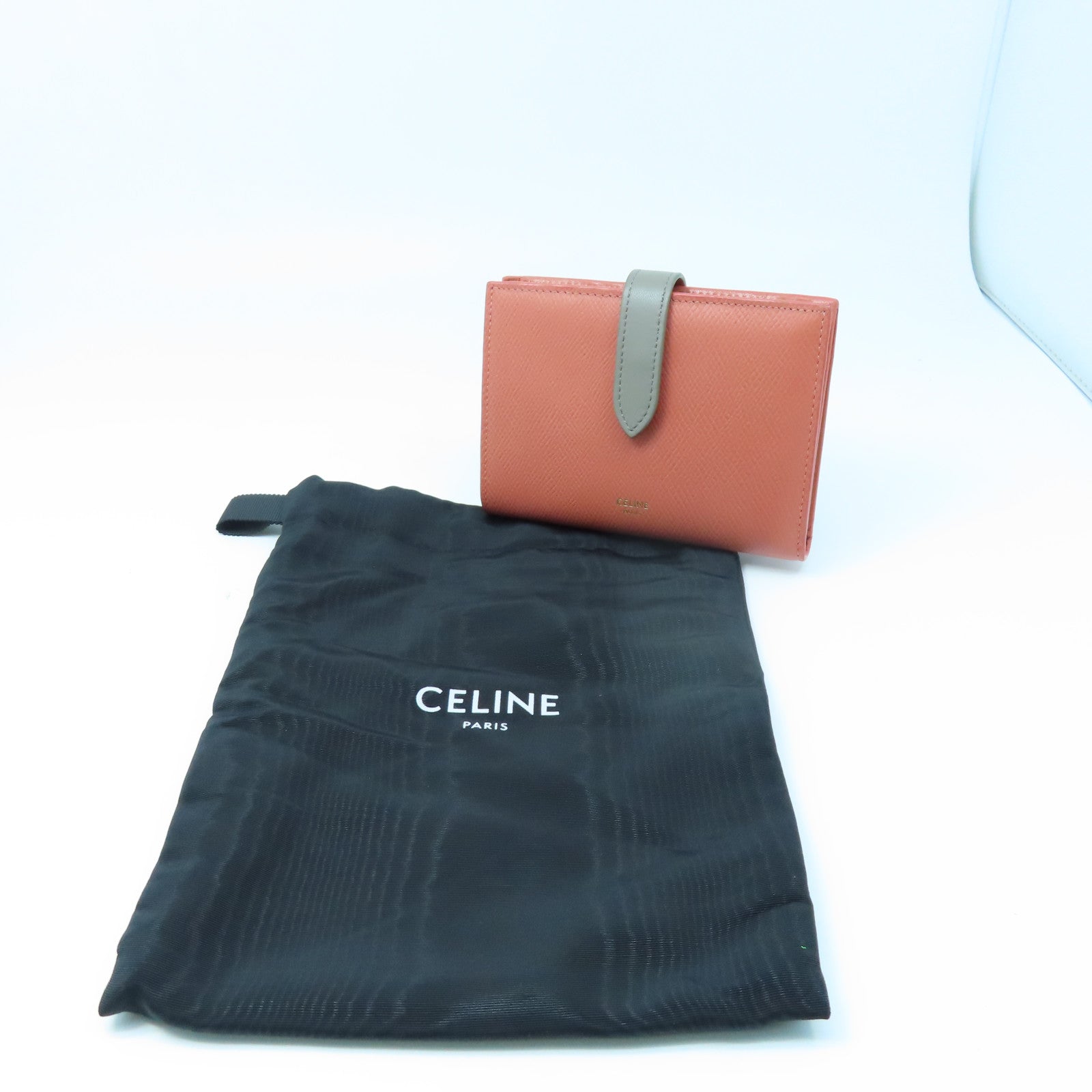 CELINE 【激減優惠】牛皮皮革Wallet金扣錢包粉紅色灰色