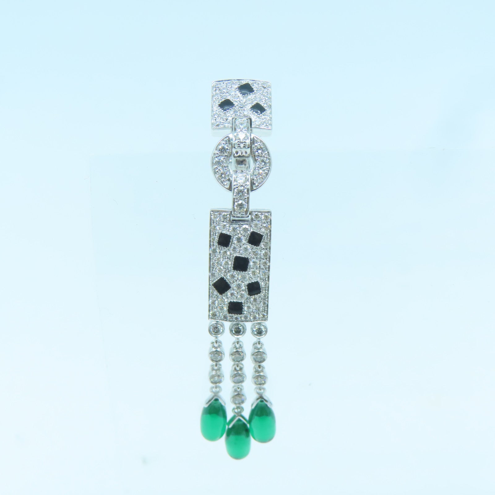 JEWELRY 【激減優惠】18K白金Diamond Earrings鑽石耳環銀色綠色