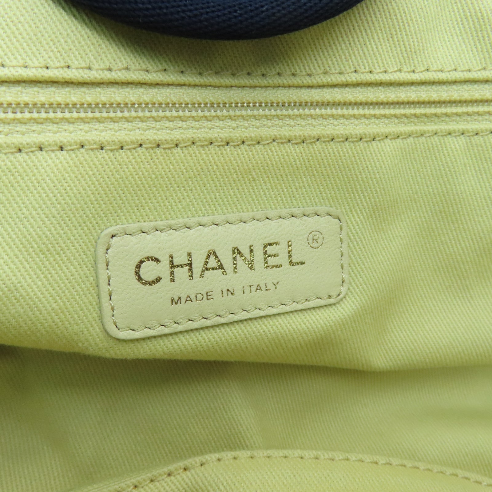 CHANEL 帆布Tote Bag金扣手挽袋藍色