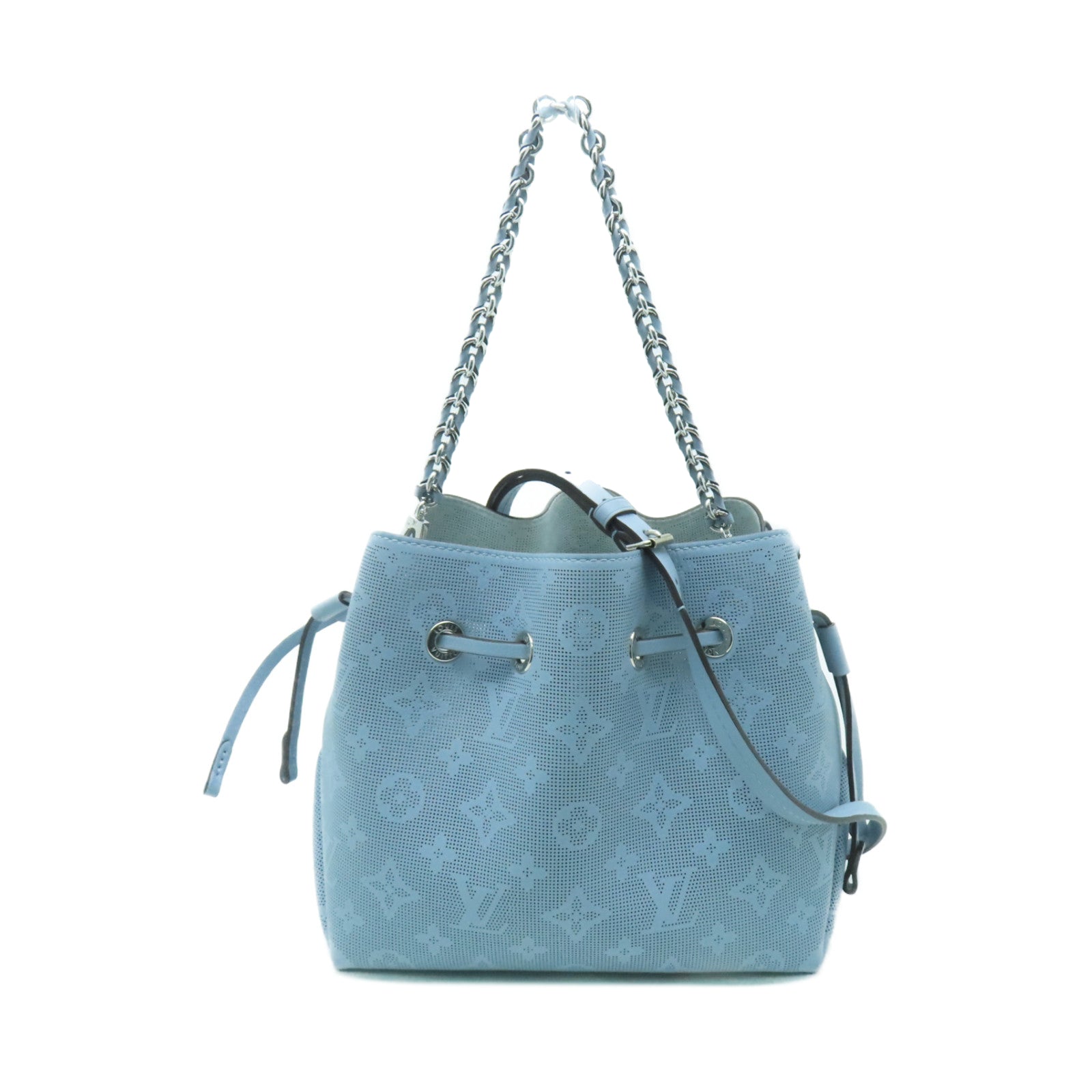 LOUIS VUITTON Mahina Bella Mahina銀扣手挽肩背兩用袋藍色