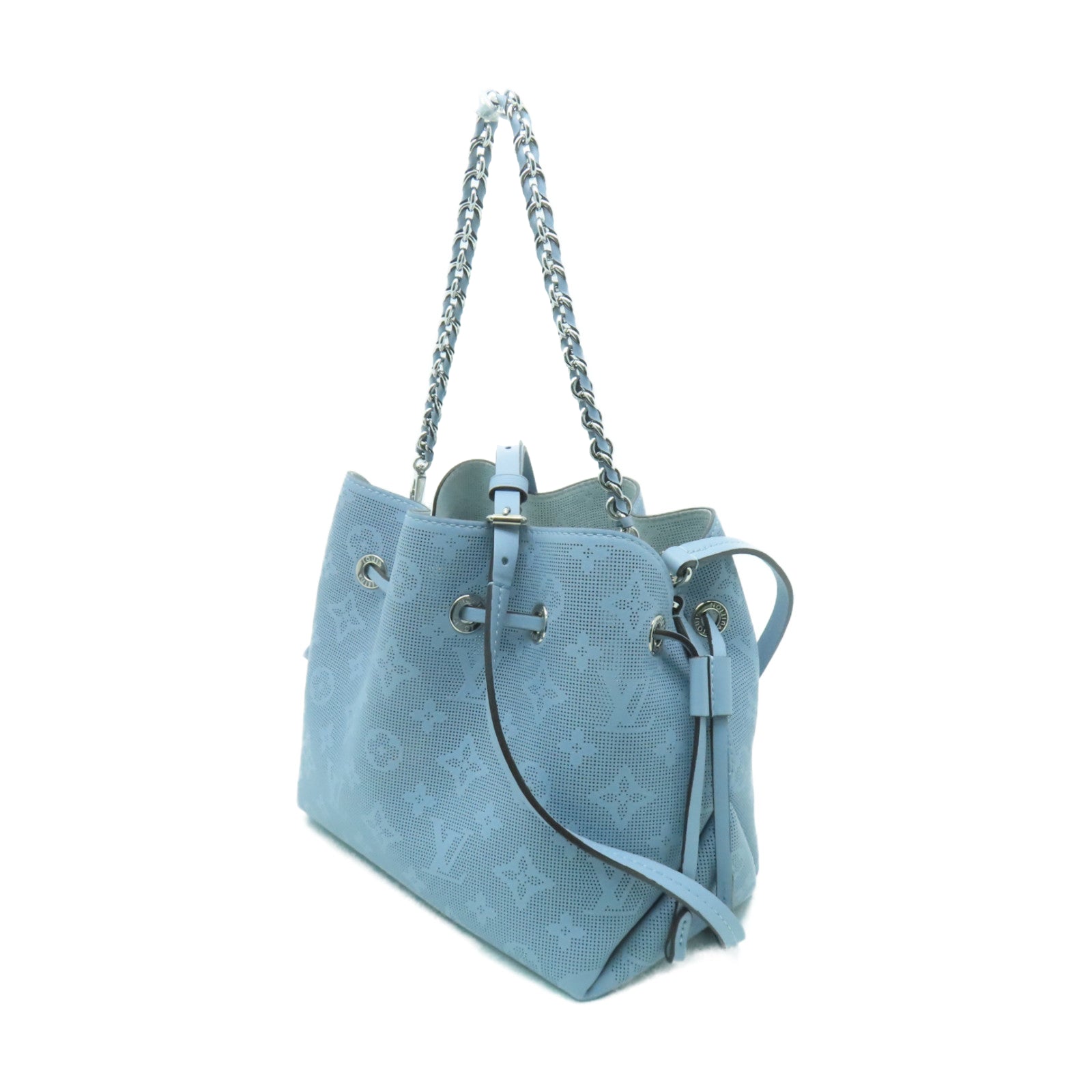 LOUIS VUITTON Mahina Bella Mahina銀扣手挽肩背兩用袋藍色