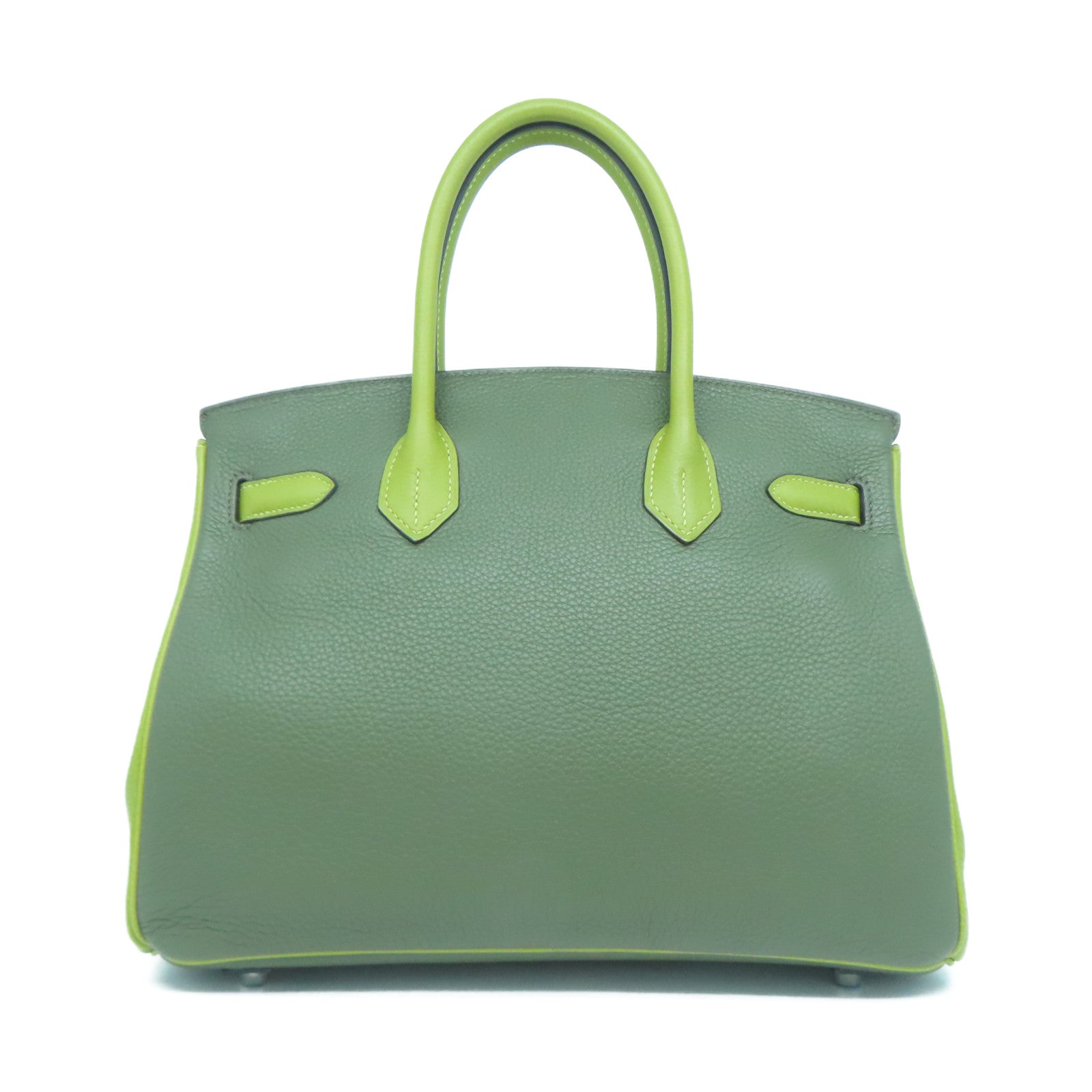 HERMES Togo皮革Birkin 30金扣手挽袋綠色/淺綠色