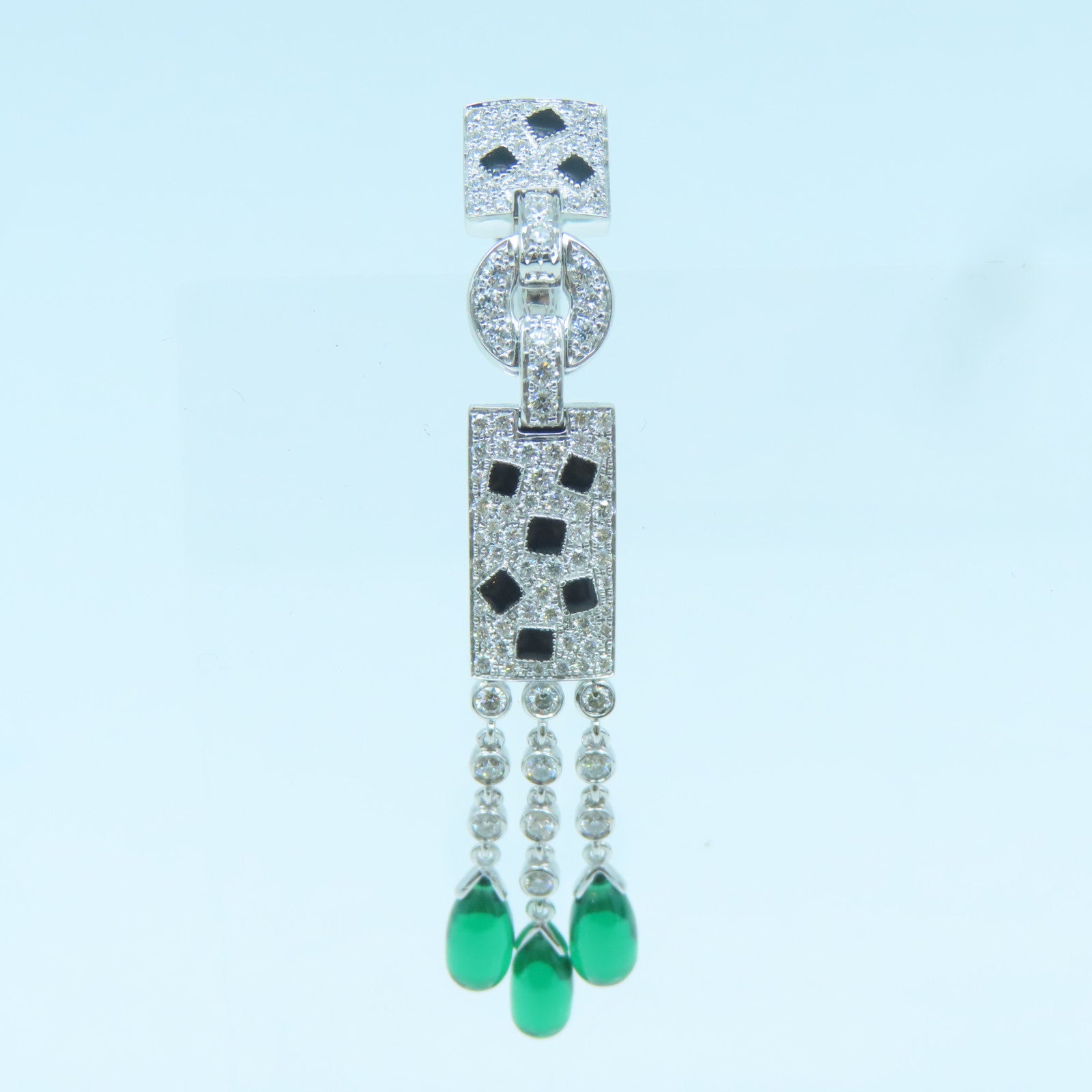 JEWELRY 【激減優惠】18K白金Diamond Earrings鑽石耳環銀色綠色