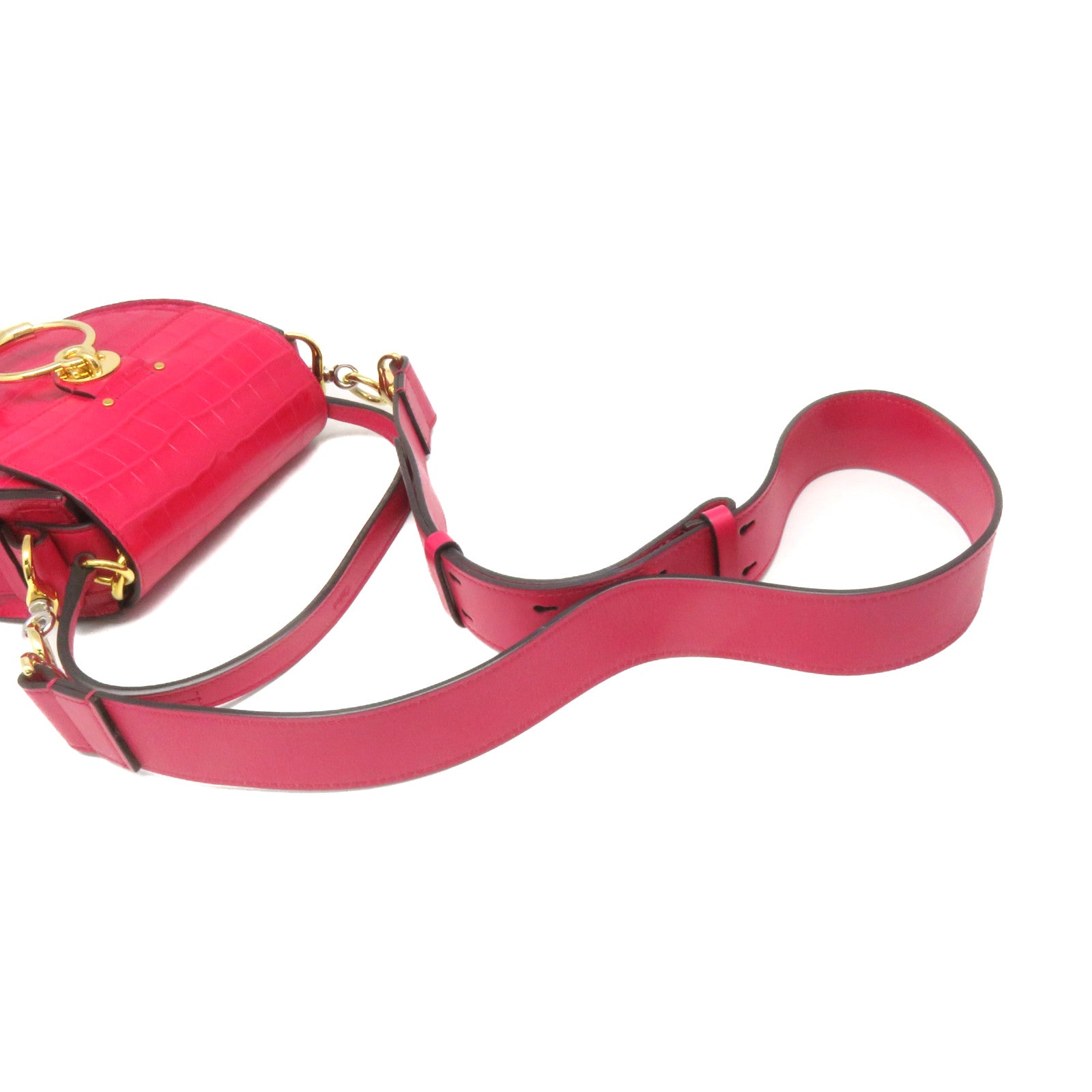 Chloe 牛皮皮革Tess Small 2Way Shoulder Bag手挽肩背两用袋跟紫红色