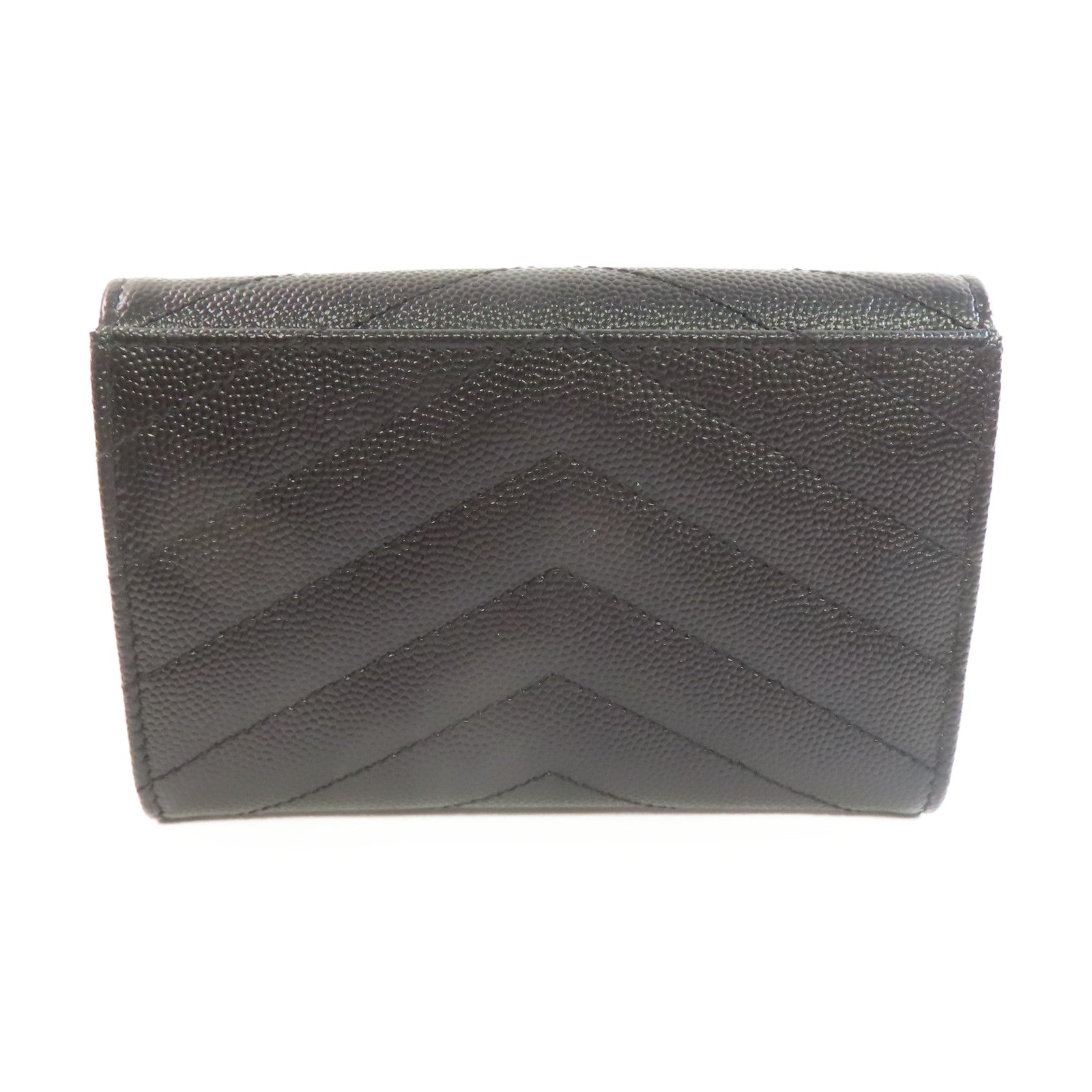 SAINT LAURENT 牛皮皮革Card Coin Case金扣卡片套/錢包黑色