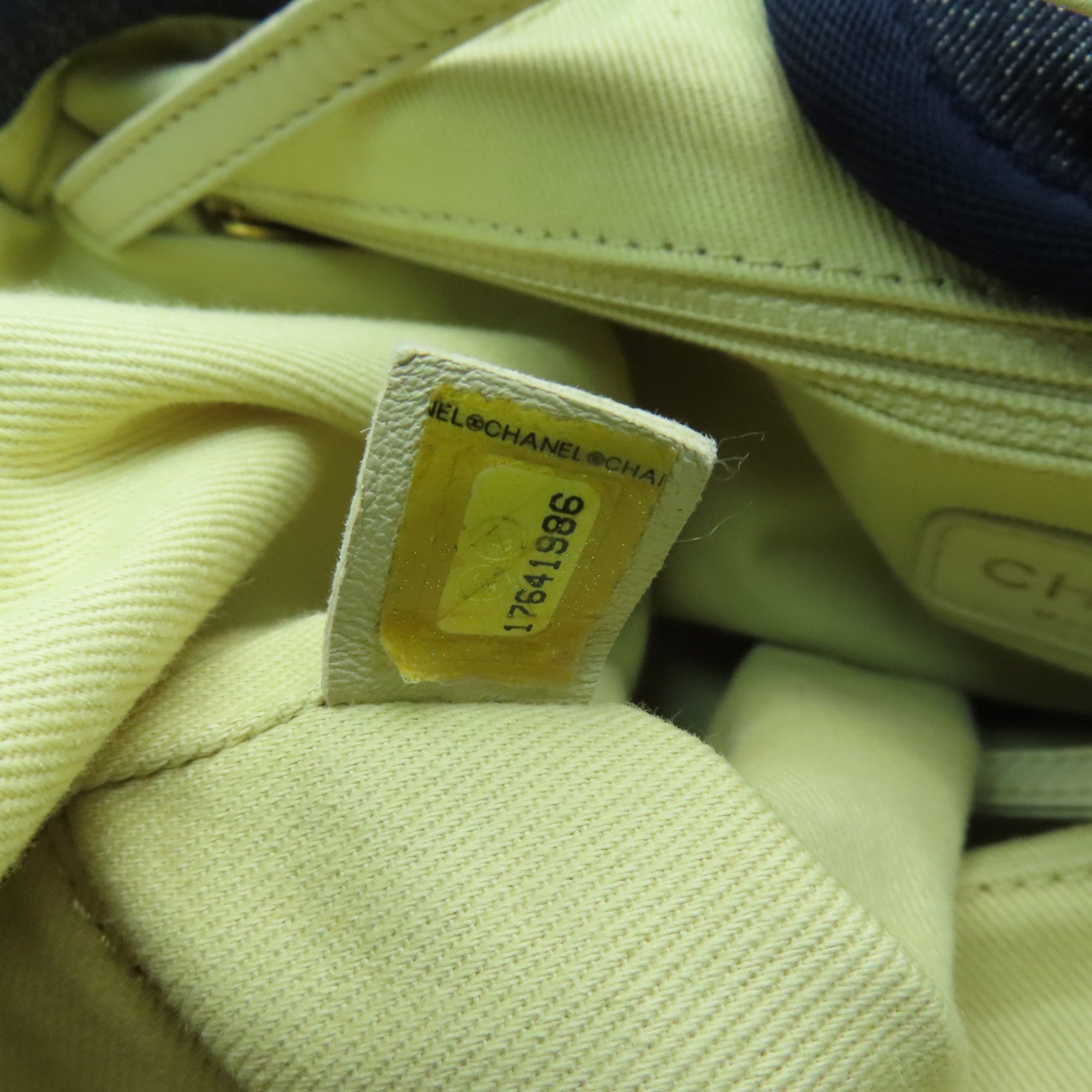 CHANEL 帆布Tote Bag金扣手挽袋藍色
