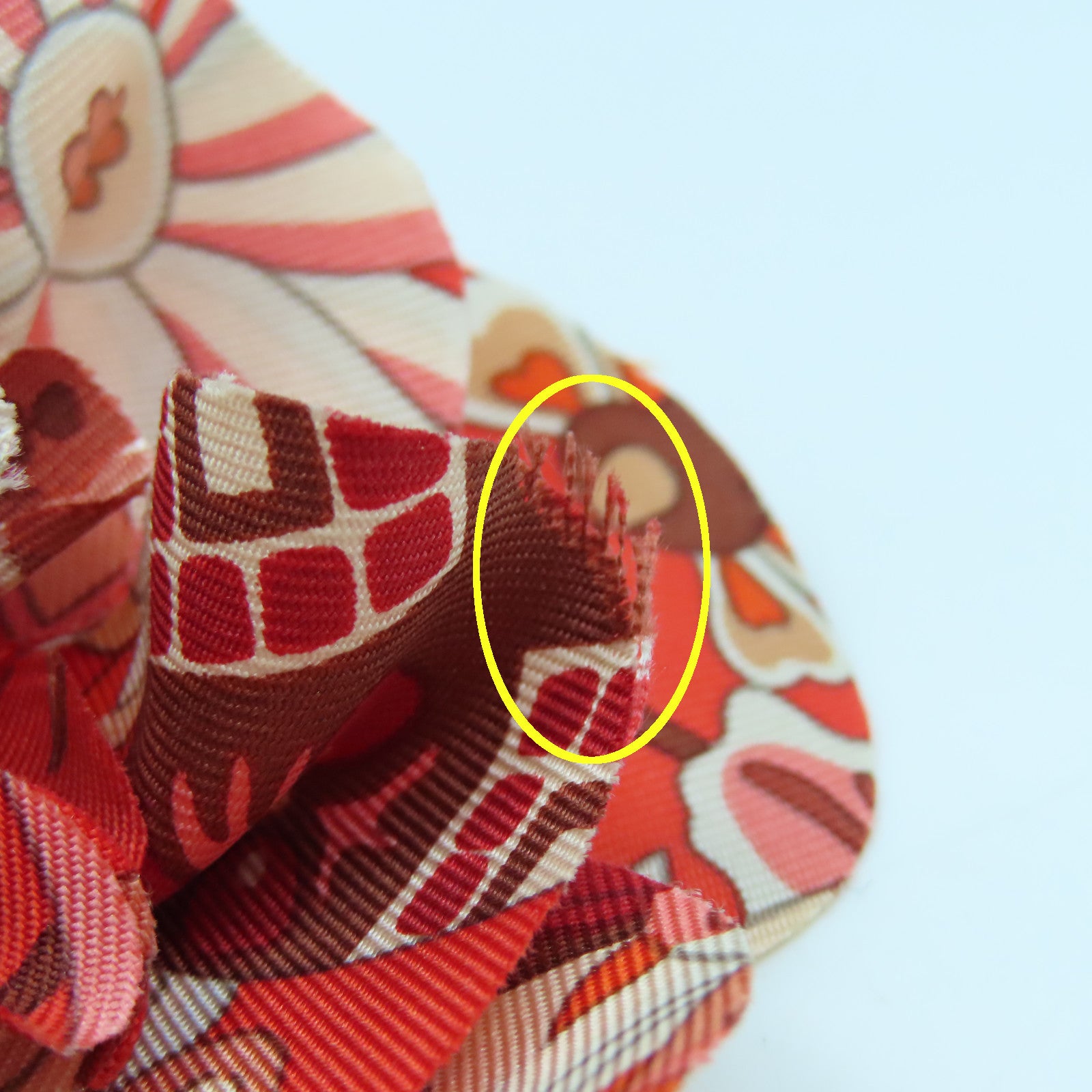 HERMES 【激減優惠】絲質Hair Clip銀扣髮夾紅色