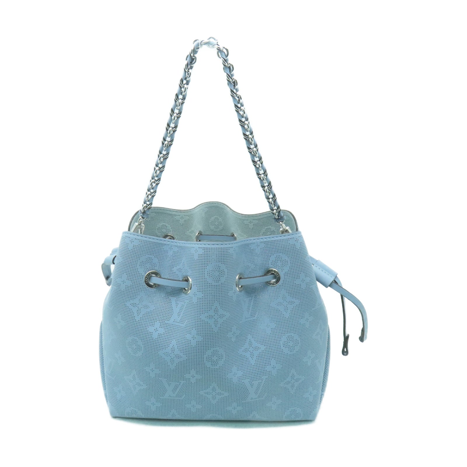 LOUIS VUITTON Mahina Bella Mahina銀扣手挽肩背兩用袋藍色