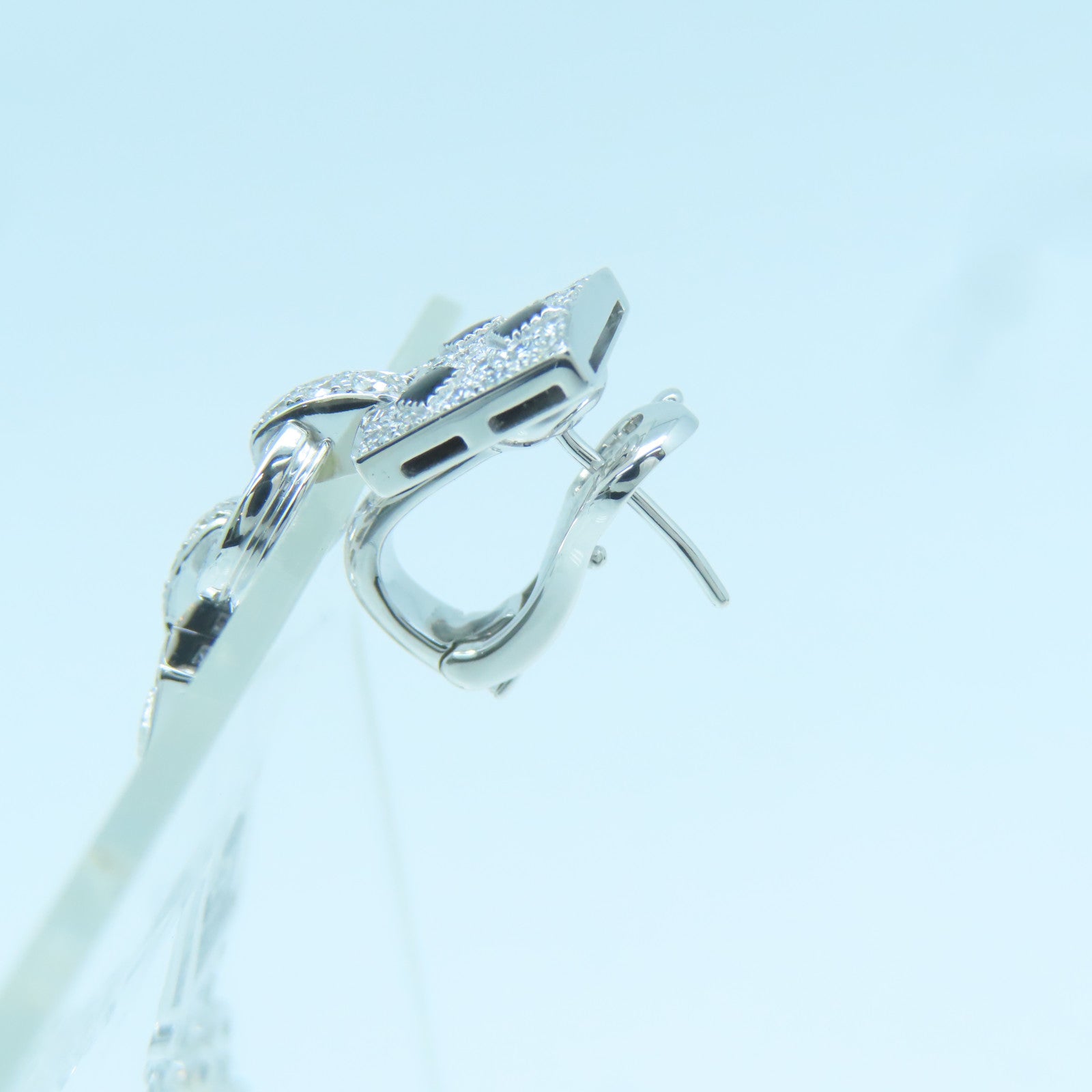 JEWELRY 【激減優惠】18K白金Diamond Earrings鑽石耳環銀色綠色