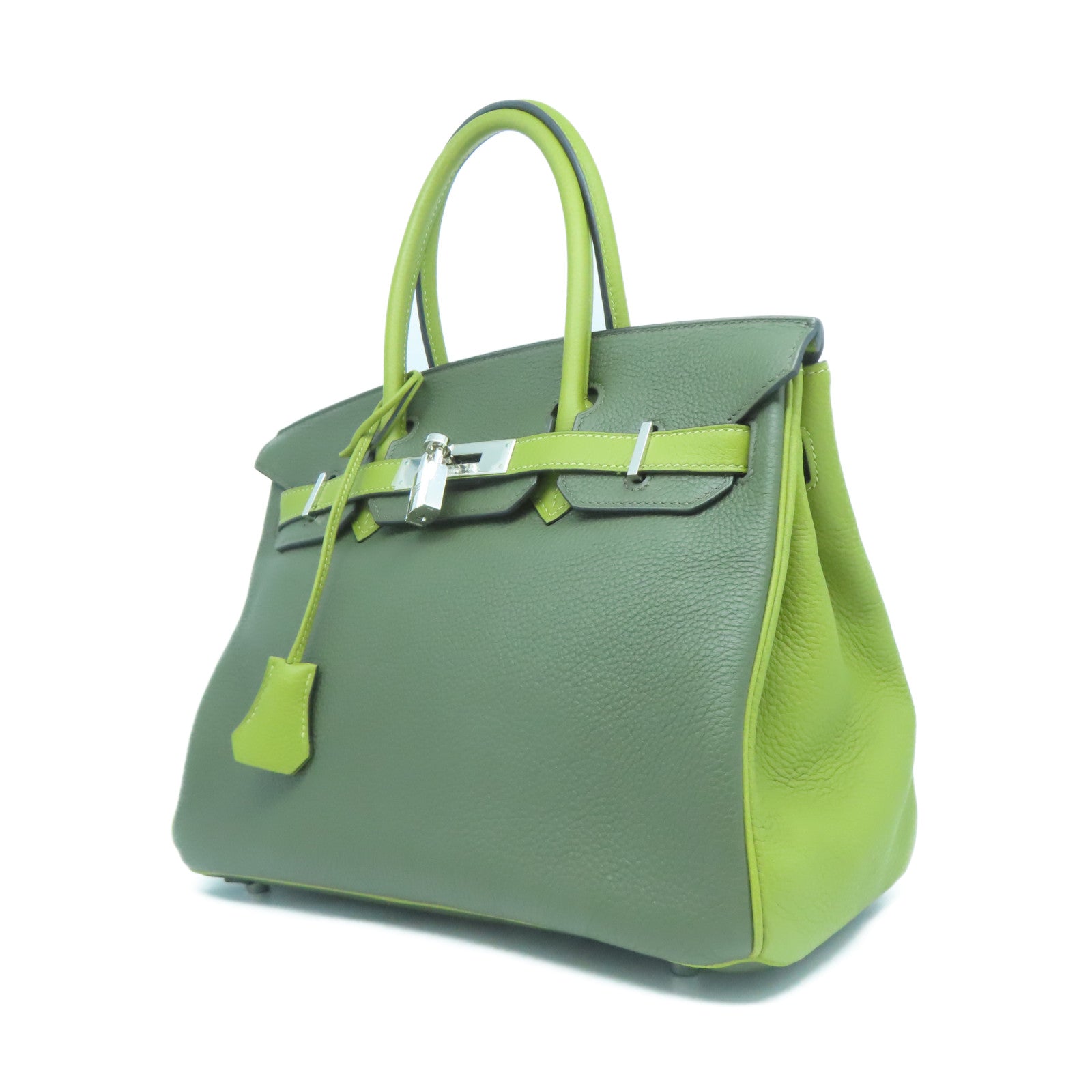 HERMES Togo皮革Birkin 30金扣手挽袋綠色/淺綠色