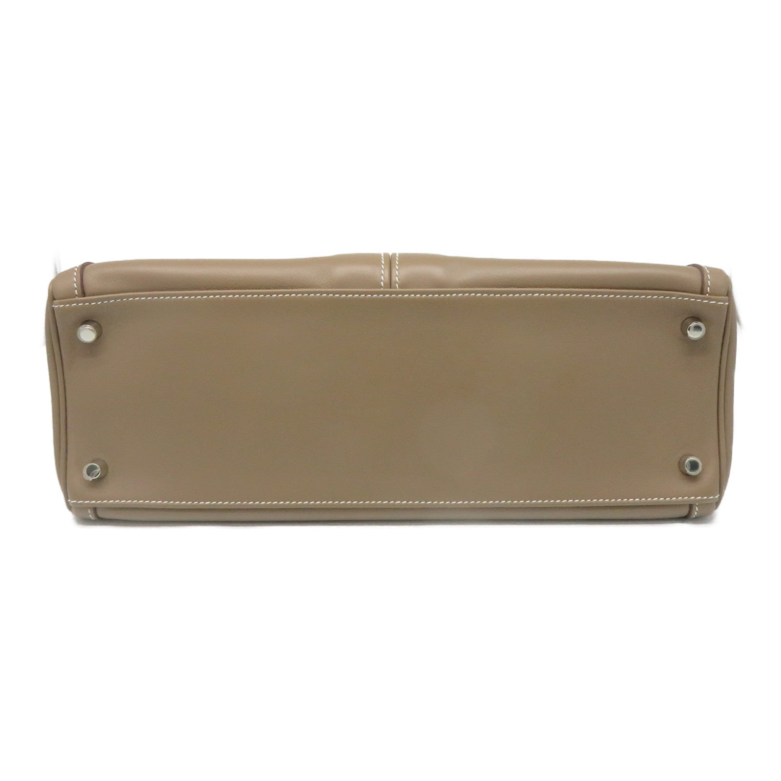 HERMES [Sharp discount] Swift leather Kelly Lakis 35 silver buckle handle bag etoupe beige