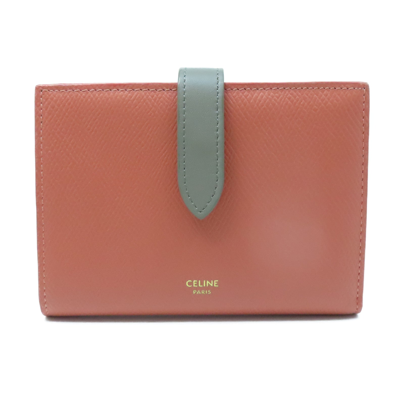 CELINE 【激減優惠】牛皮皮革Wallet金扣錢包粉紅色灰色