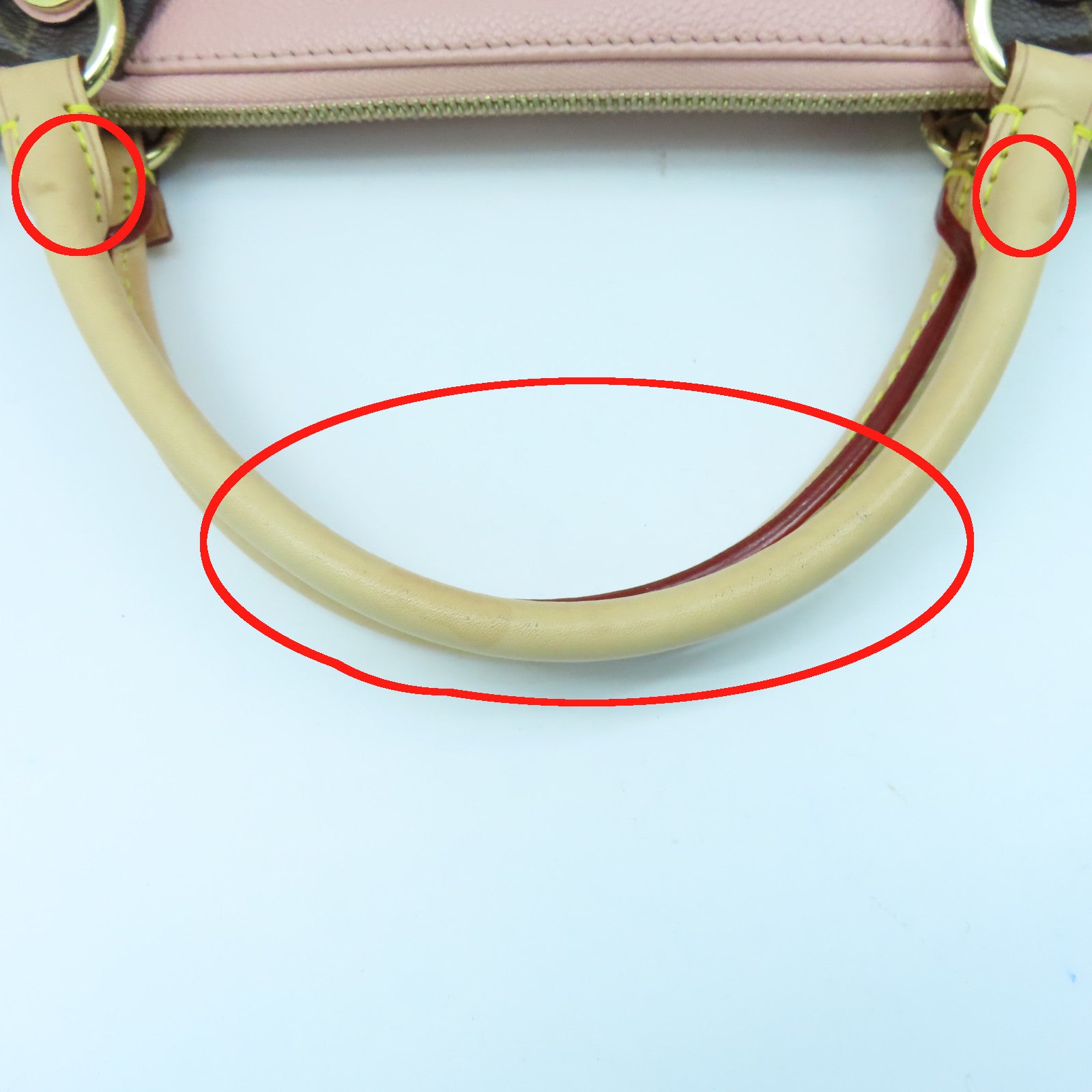 LOUIS VUITTON Monogram V Tote BB金扣手挽肩背兩用袋啡色/粉紅色