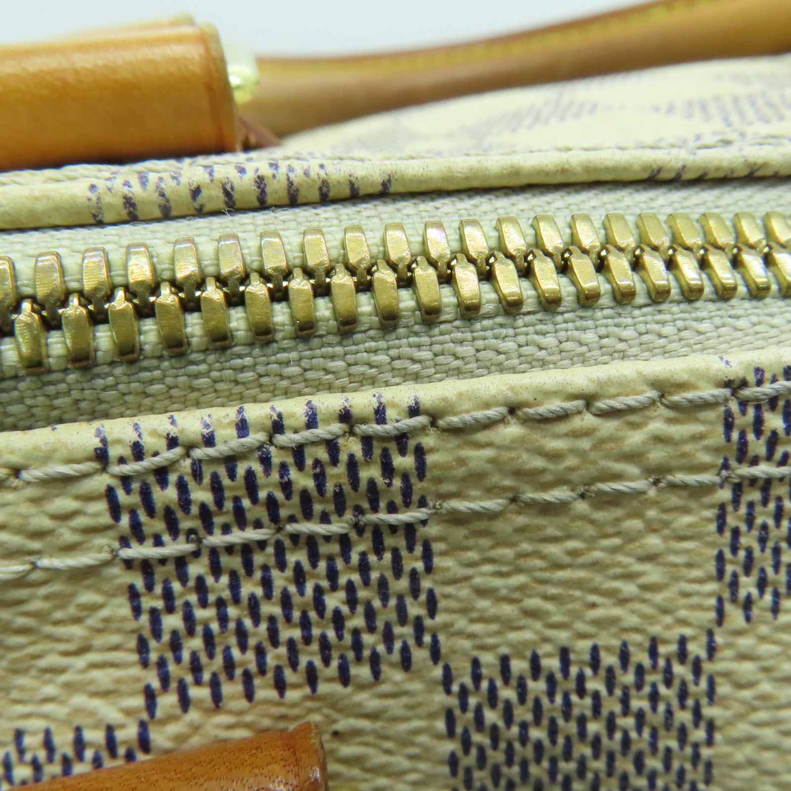 LOUIS VUITTON Damier Azur Speedy 30 Bandouliere金扣手挽肩背兩用袋白色