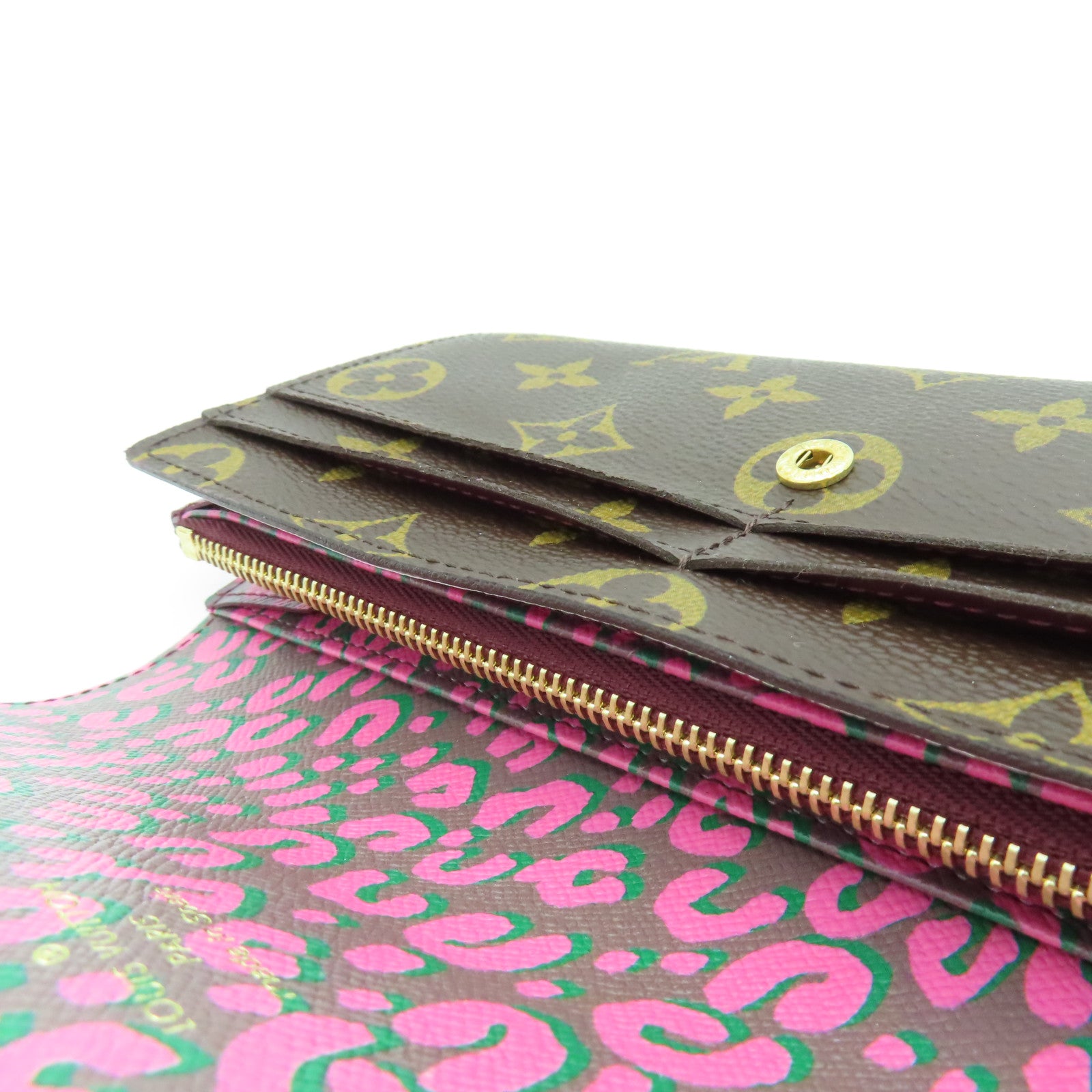 LOUIS VUITTON Monogram Long Wallet金扣長錢包啡色