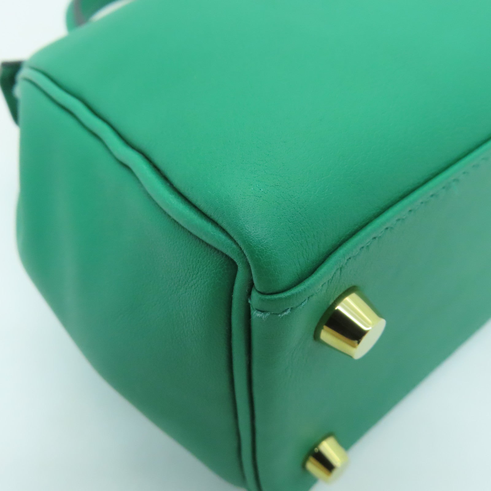 HERMES Swift皮革Kelly 25金扣手挽肩背兩用袋綠色