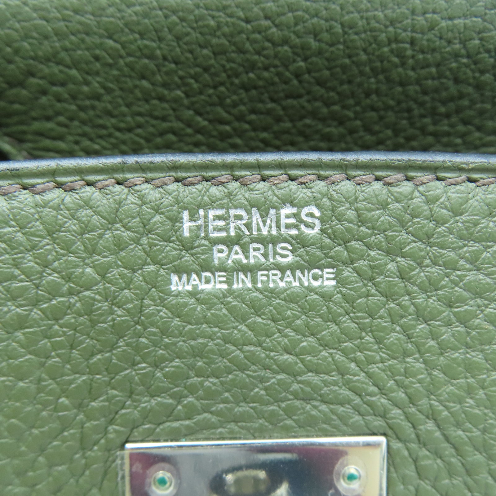 HERMES Togo皮革Birkin 30金扣手挽袋綠色/淺綠色