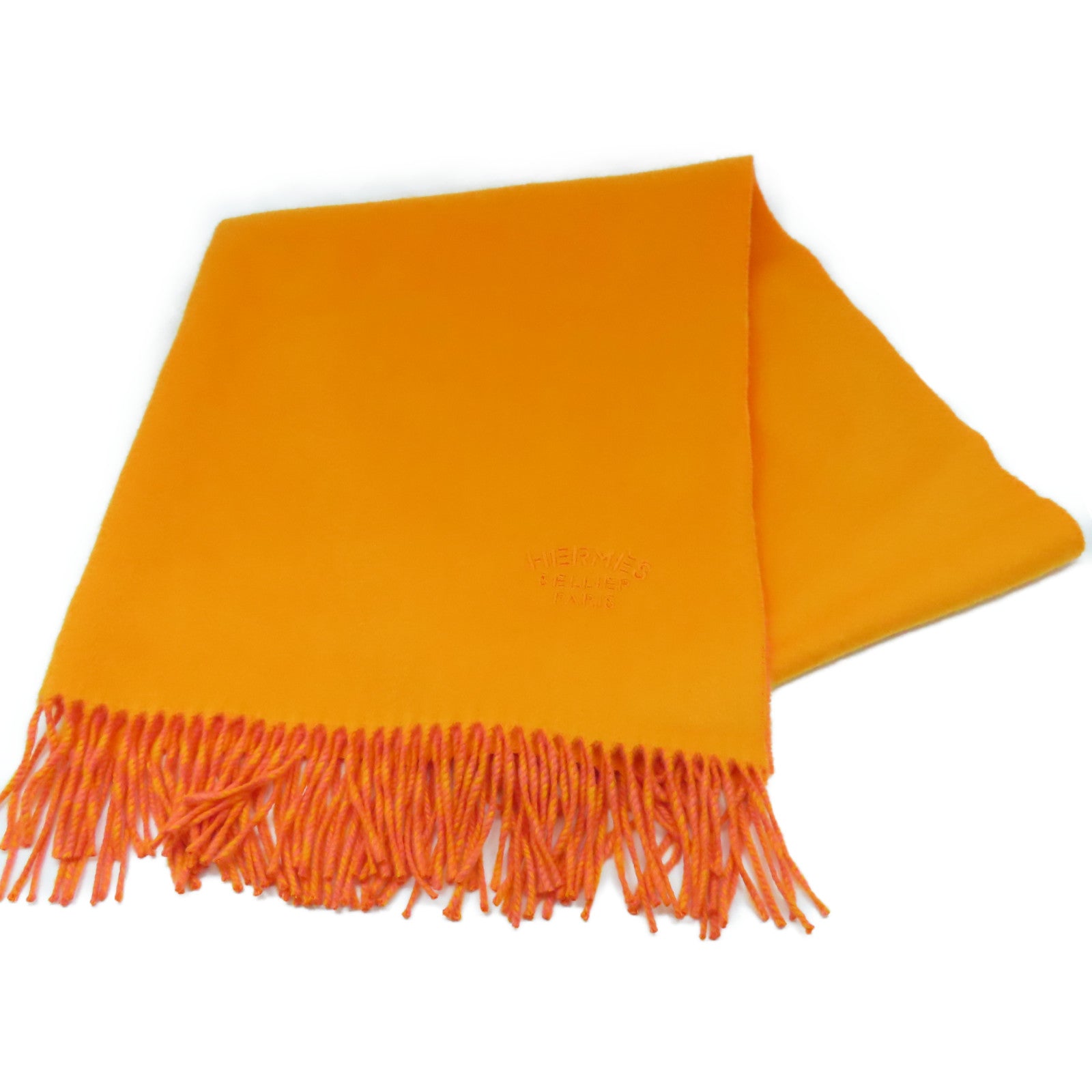 HERMES 【激減優惠】羊絨Cashmere Scarf圍巾橙色