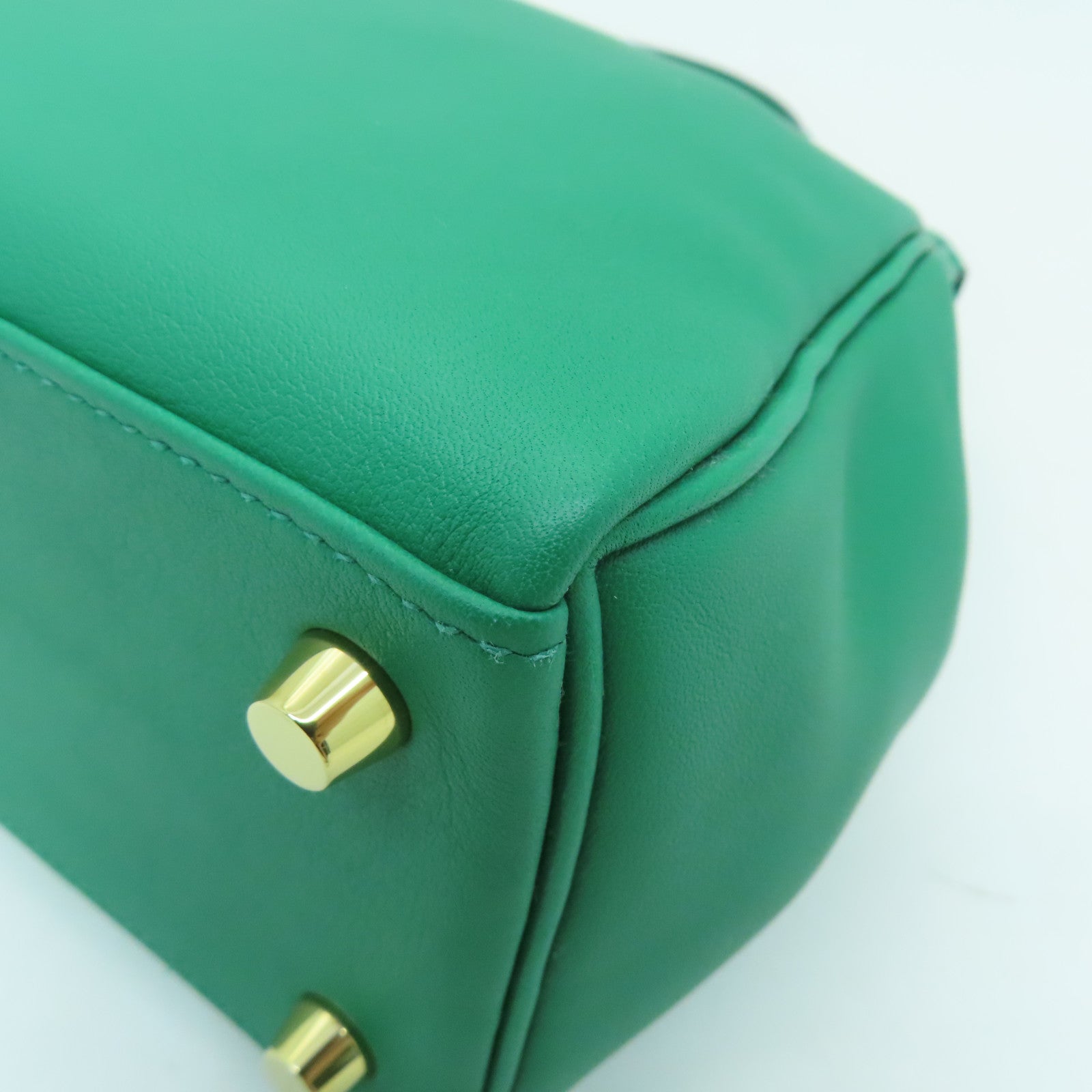 HERMES Swift皮革Kelly 25金扣手挽肩背兩用袋綠色