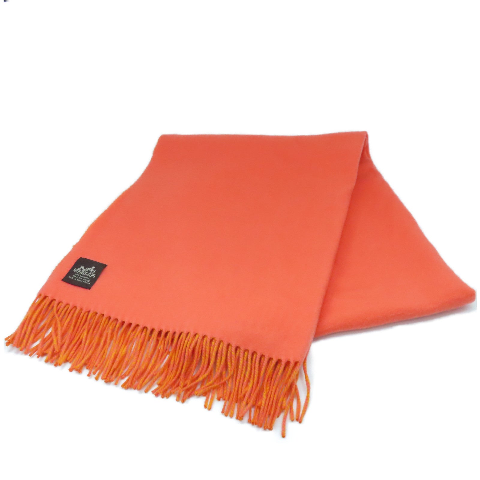 HERMES 【激減優惠】羊絨Cashmere Scarf圍巾橙色