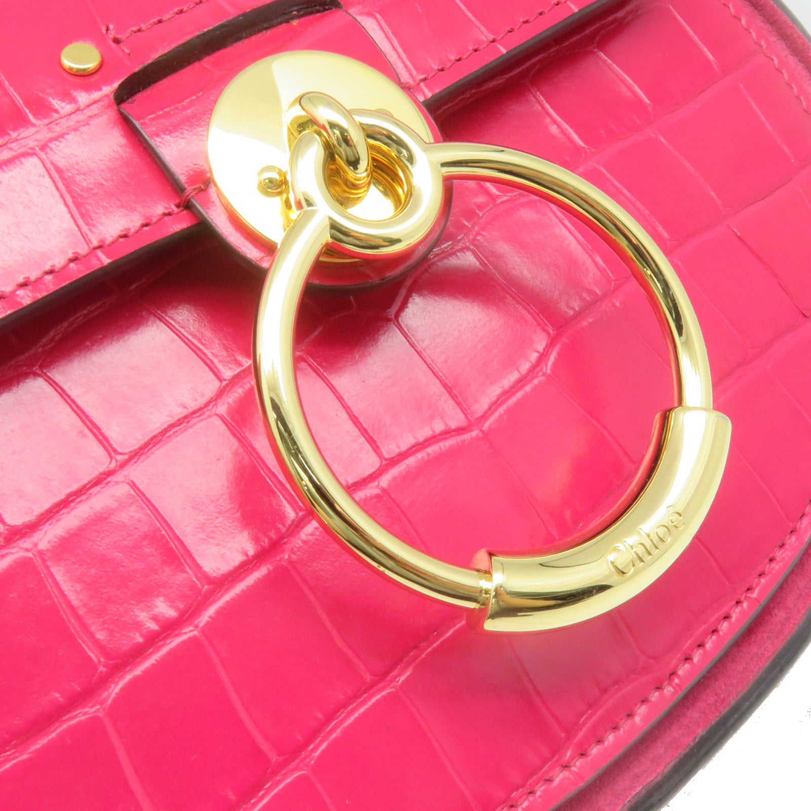 Chloe 牛皮皮革Tess Small 2Way Shoulder Bag手挽肩背两用袋跟紫红色