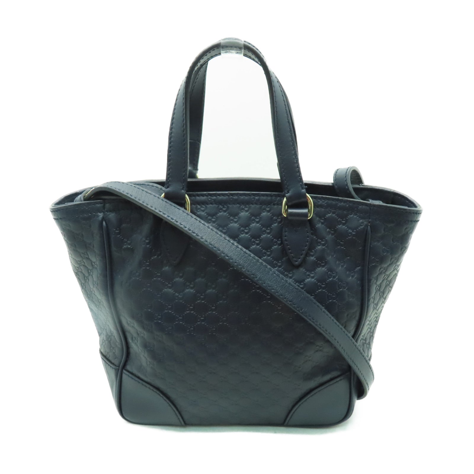 GUCCI 牛皮皮革2 Way Shoulder金扣手挽肩背兩用袋深藍色