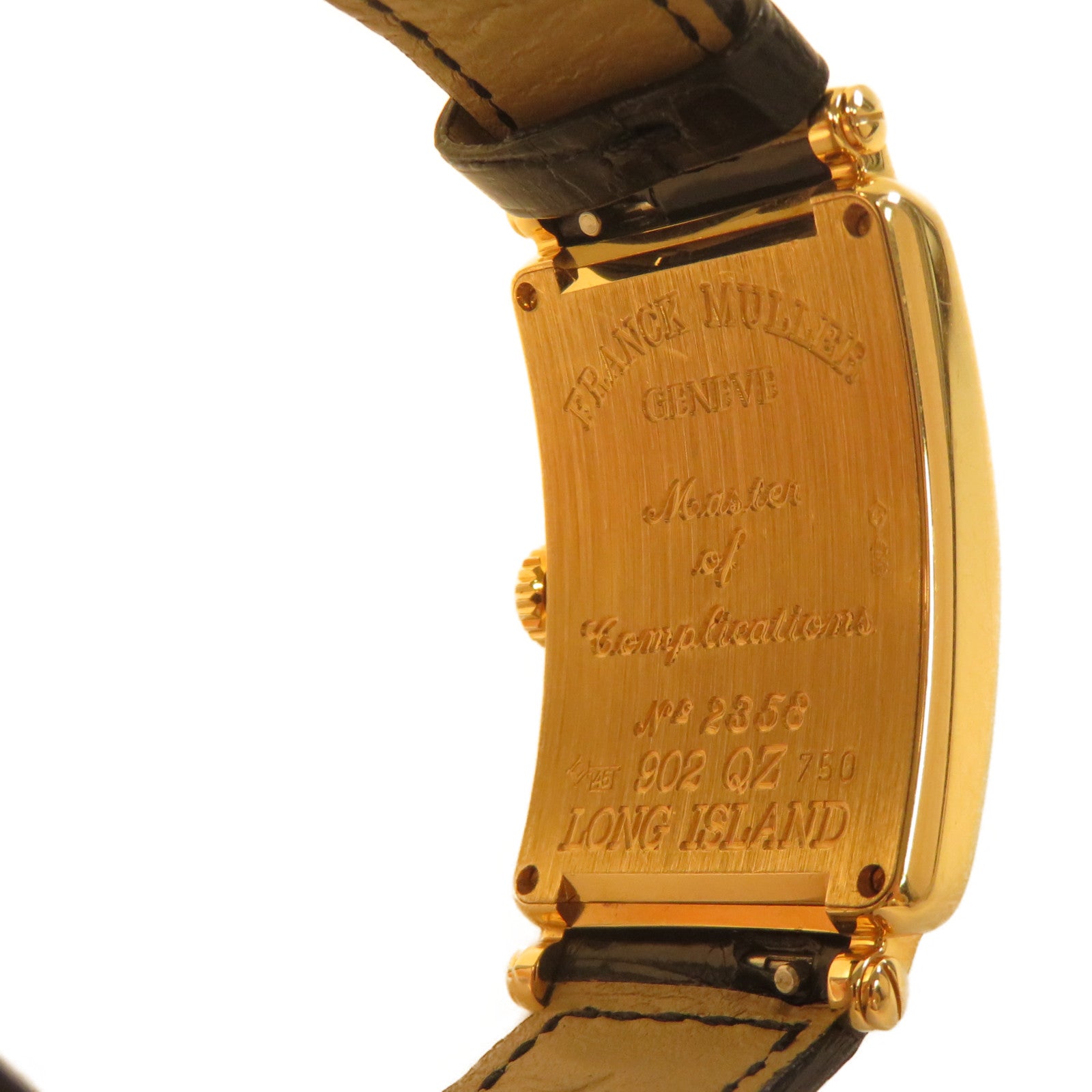 FRANCK MULLER Long Island 18K黃金/皮革手錶石英機芯銀色/金色/黑色