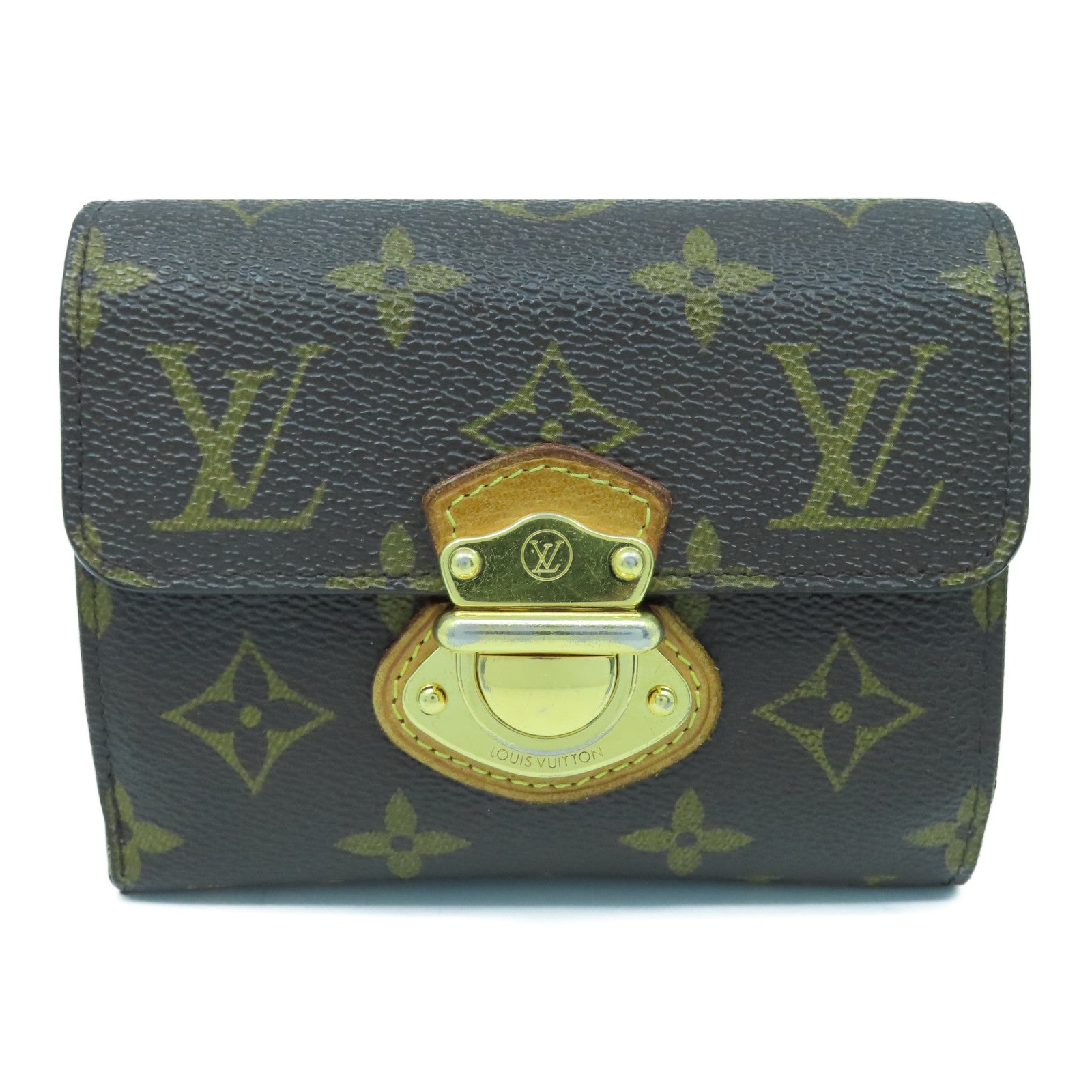 LOUIS VUITTON Monogram Joey Geldborse Wallet金扣錢包啡色