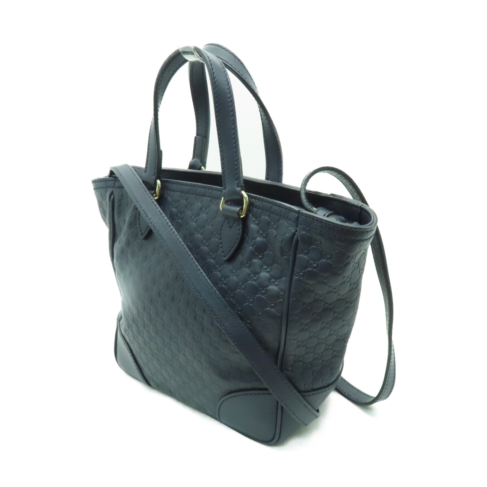 GUCCI 牛皮皮革2 Way Shoulder金扣手挽肩背兩用袋深藍色