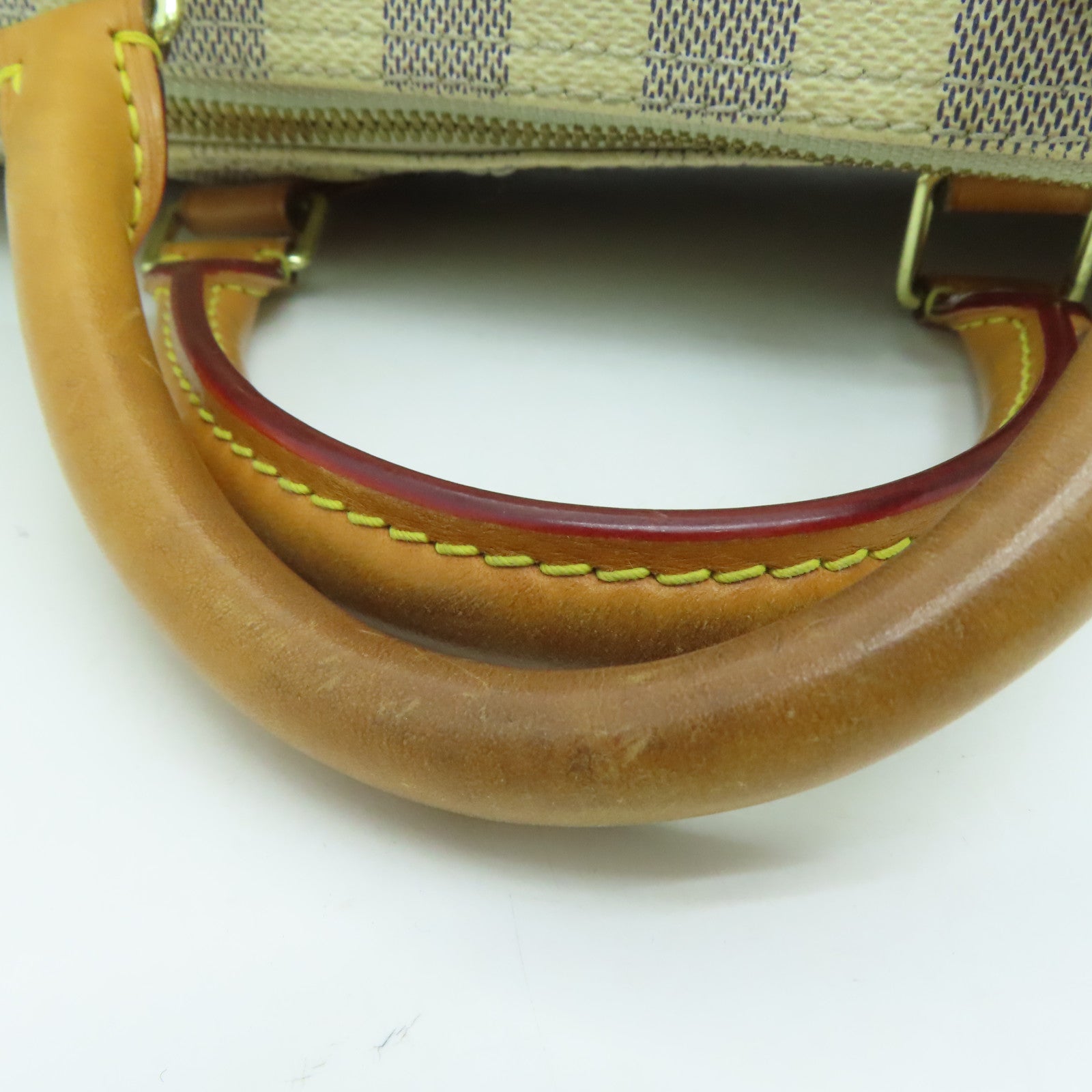 LOUIS VUITTON Damier Azur Speedy 30 Bandouliere金扣手挽肩背兩用袋白色