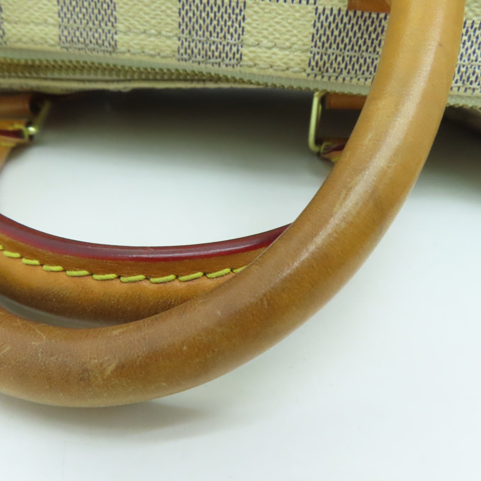LOUIS VUITTON Damier Azur Speedy 30 Bandouliere金扣手挽肩背兩用袋白色
