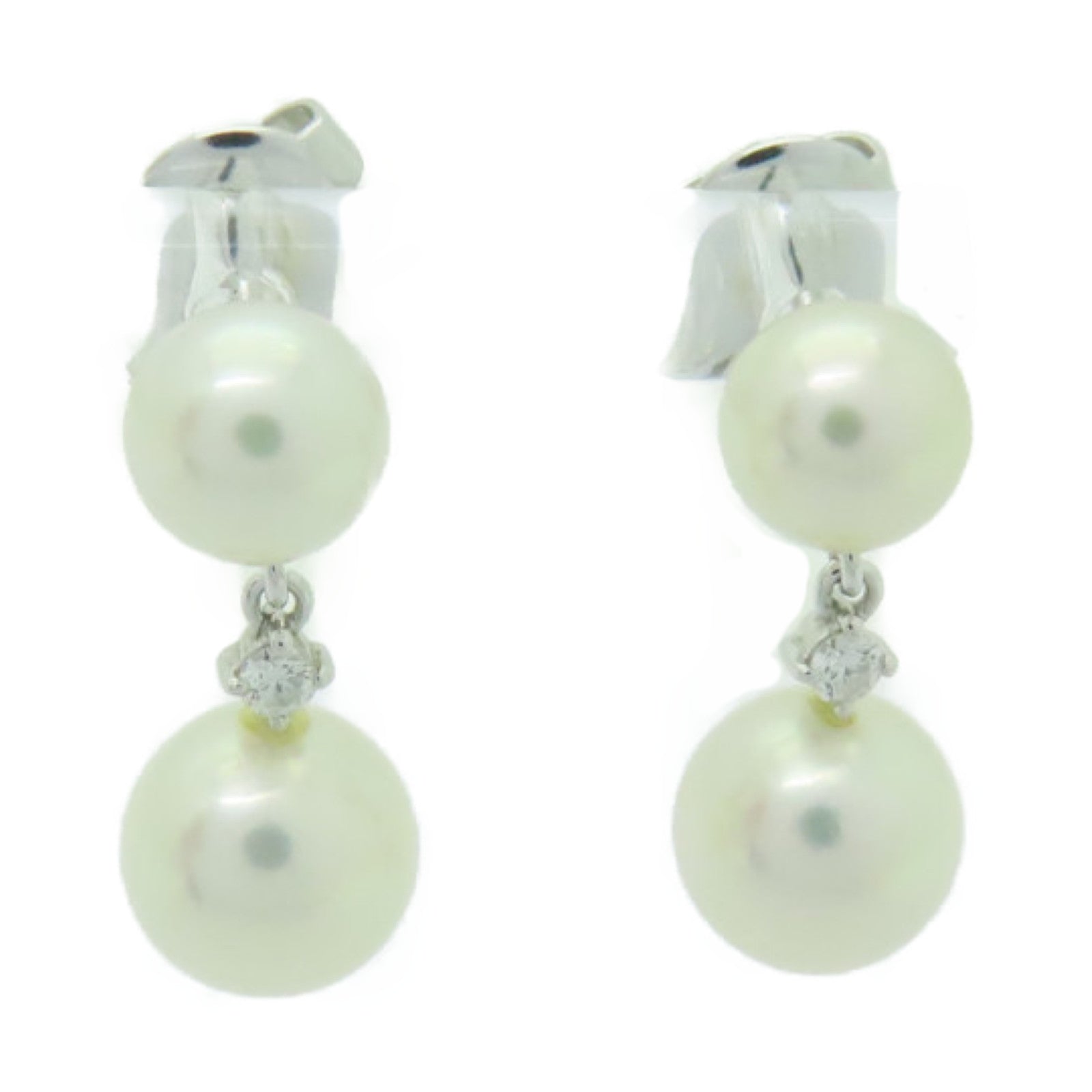 MIKIMOTO 18K白金Pearl Earrings珍珠項鍊