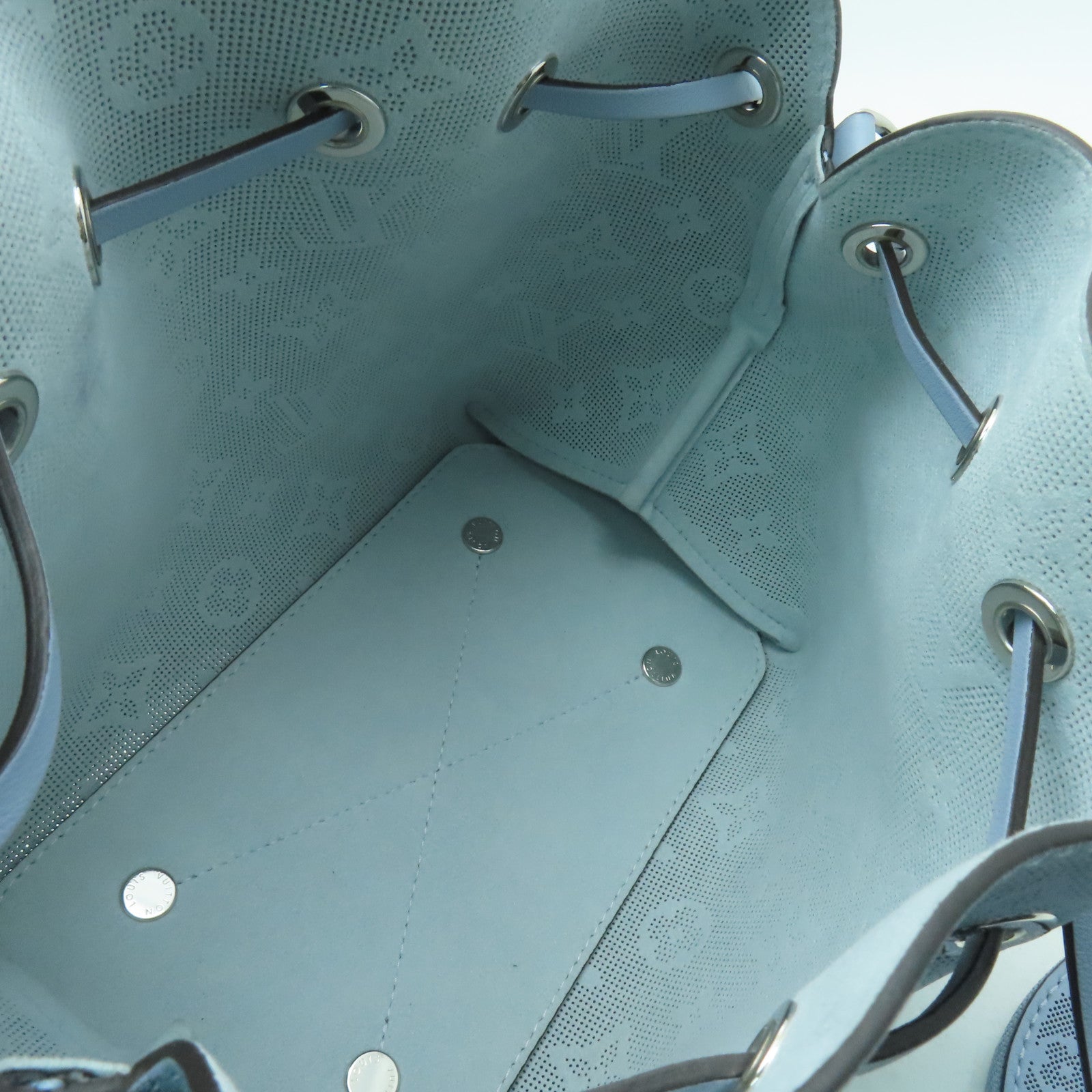 LOUIS VUITTON Mahina Bella Mahina銀扣手挽肩背兩用袋藍色