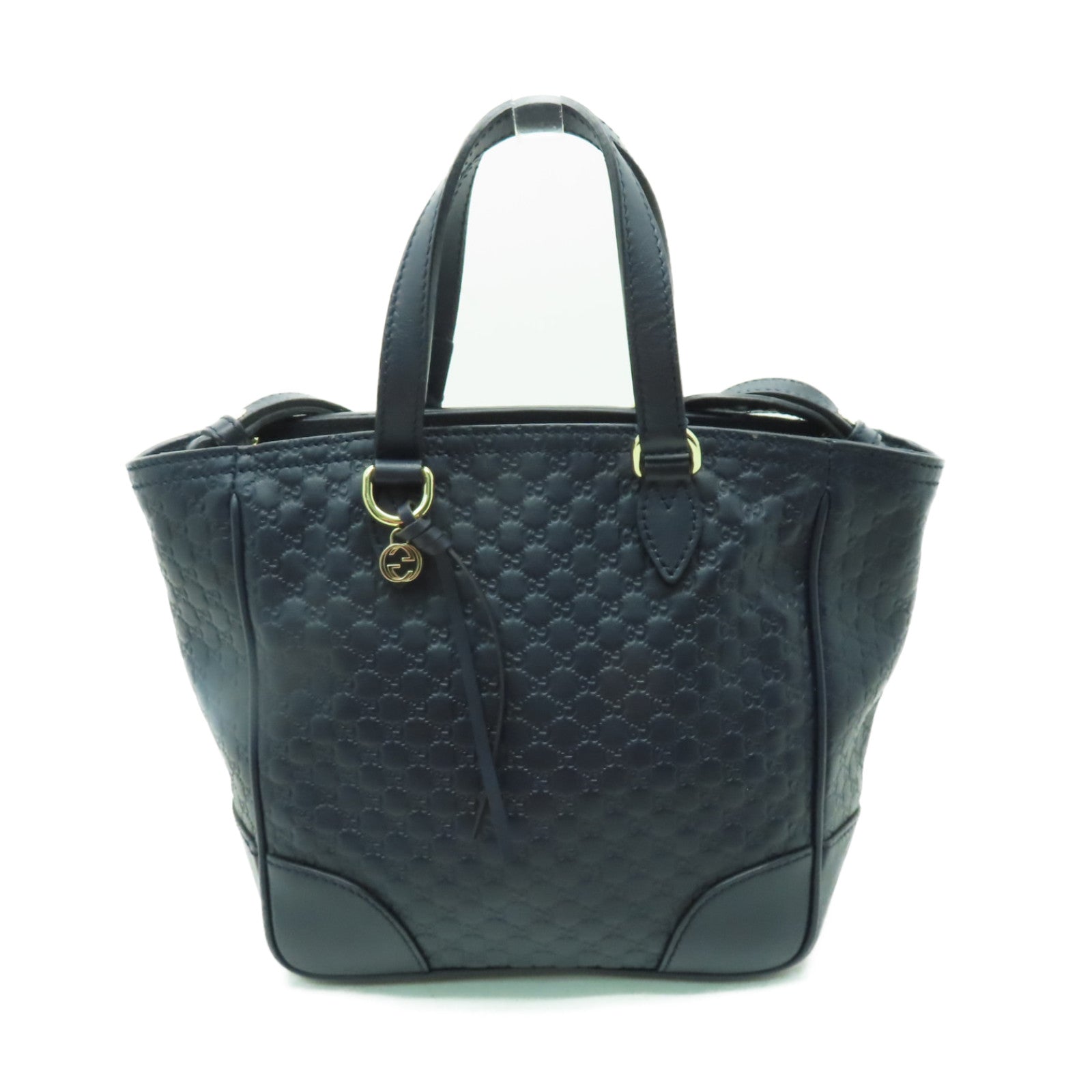 GUCCI 牛皮皮革2 Way Shoulder金扣手挽肩背兩用袋深藍色