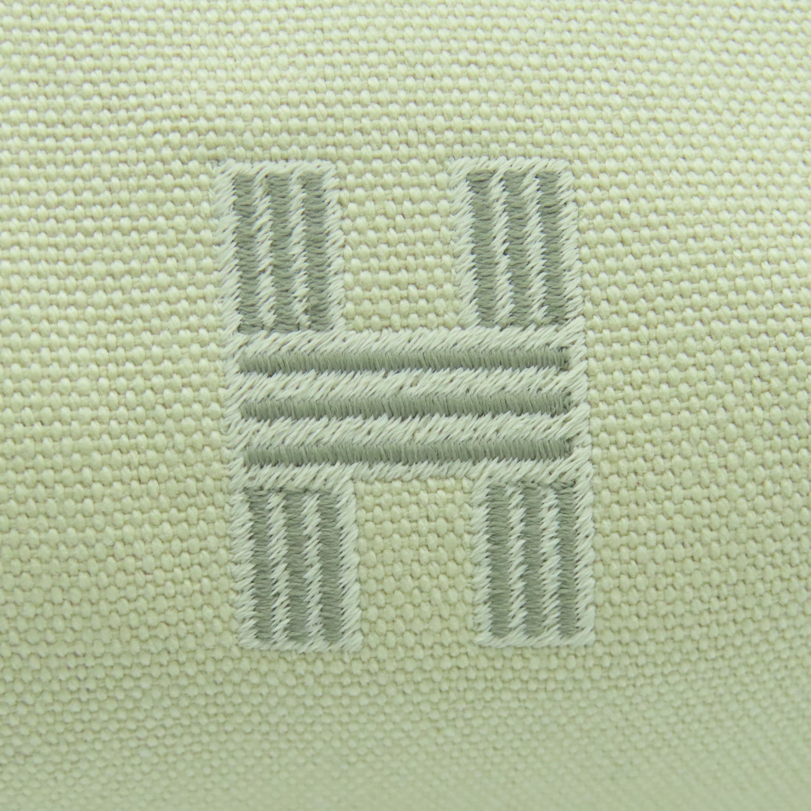 HERMES 帆布Bride a brac銀扣手挽袋米色
