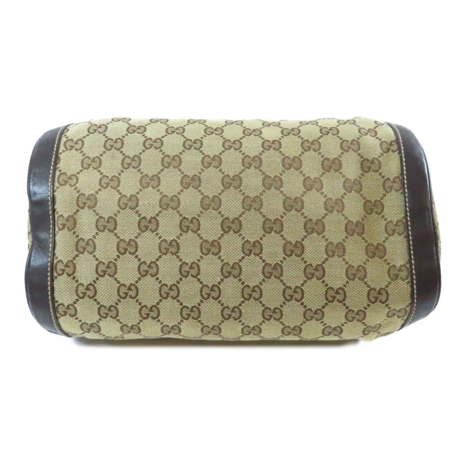 GUCCI 帆布Handbag金扣手挽袋啡色