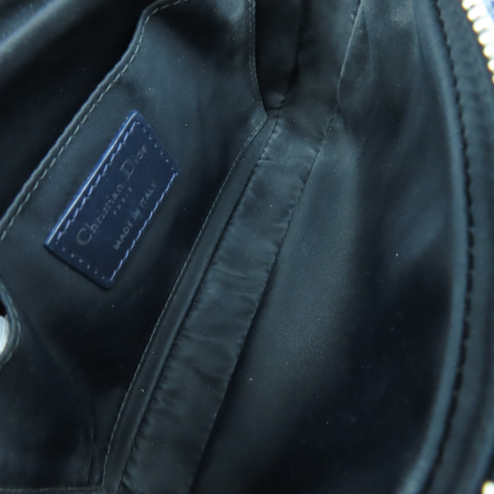Dior 帆布Dior Oblique銀扣肩背袋藍色