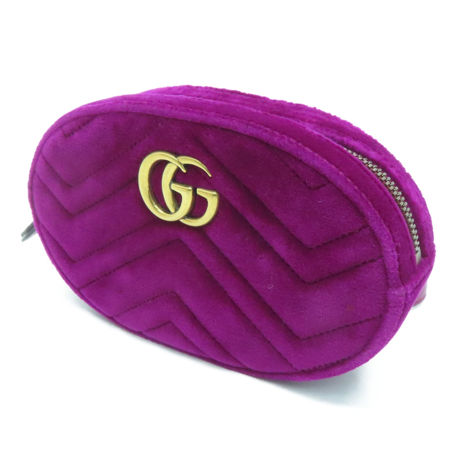 GUCCI 斜紋Velvet Waist Bag金扣腰包紫色