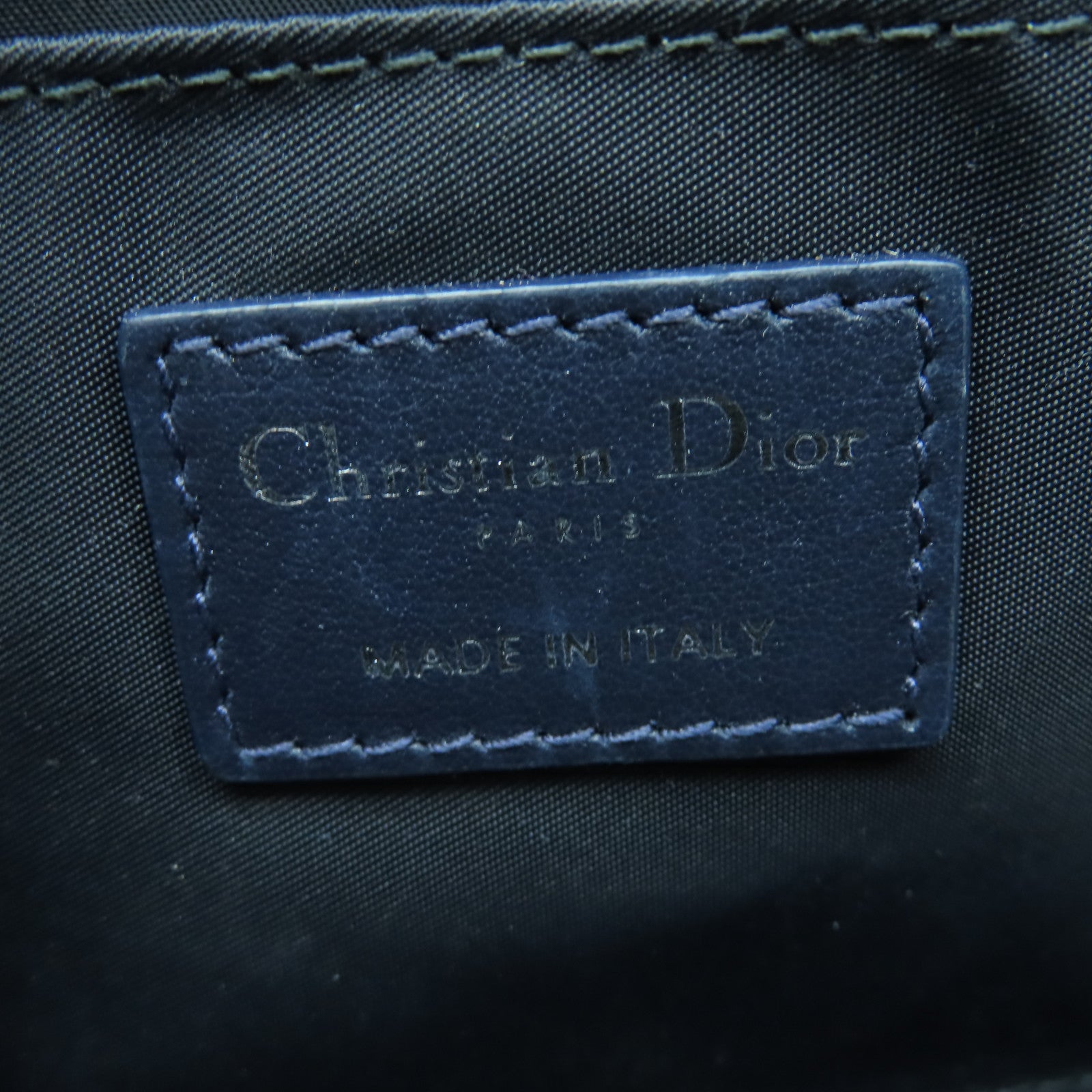 Dior 帆布Dior Oblique銀扣肩背袋藍色