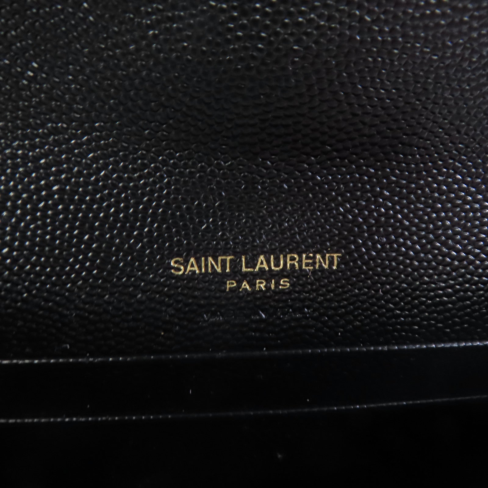 SAINT LAURENT 牛皮皮革Card Coin Case金扣卡片套/錢包黑色