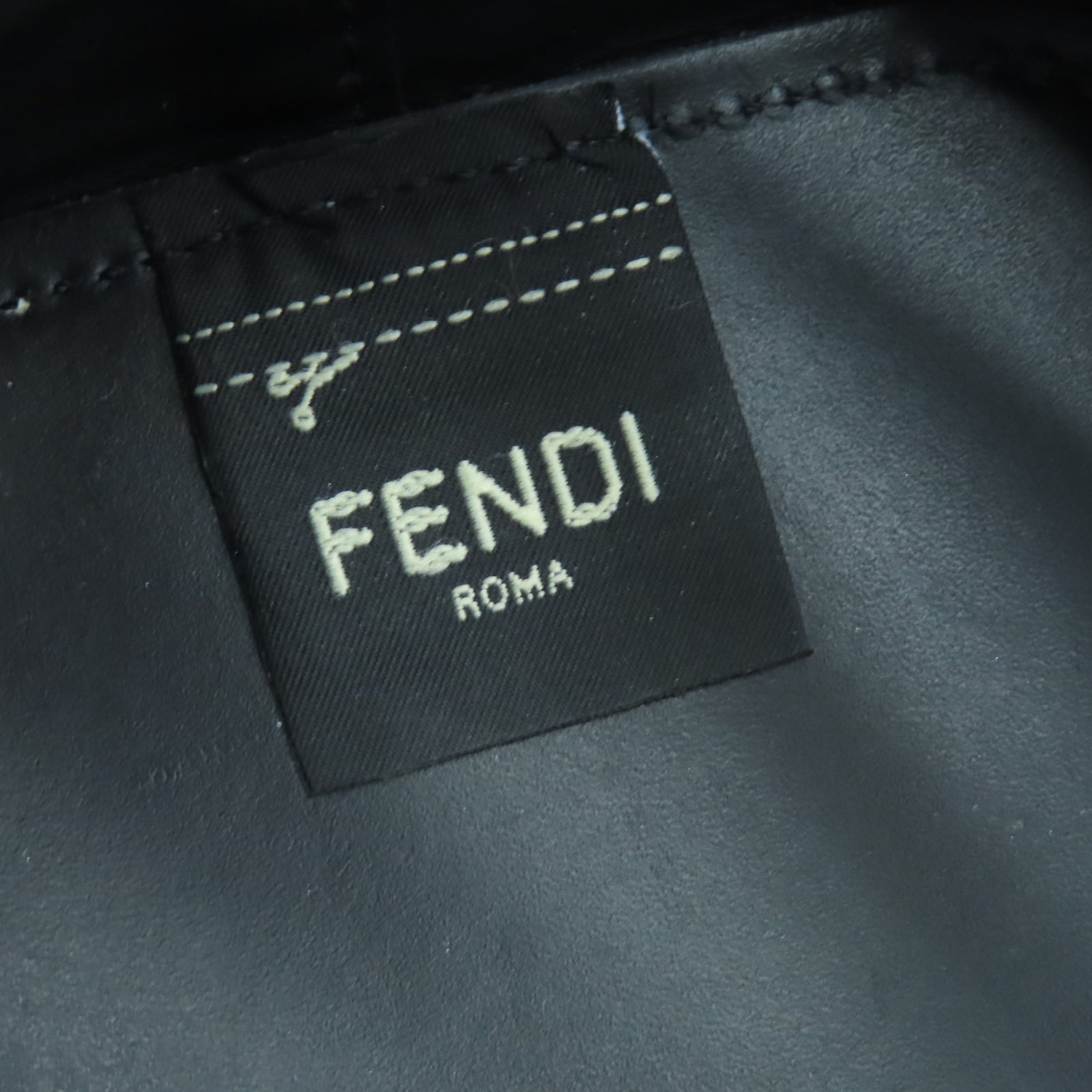 FENDI 尼龙/牛皮皮革Mon Tresor金扣手挽肩背两用袋黑色
