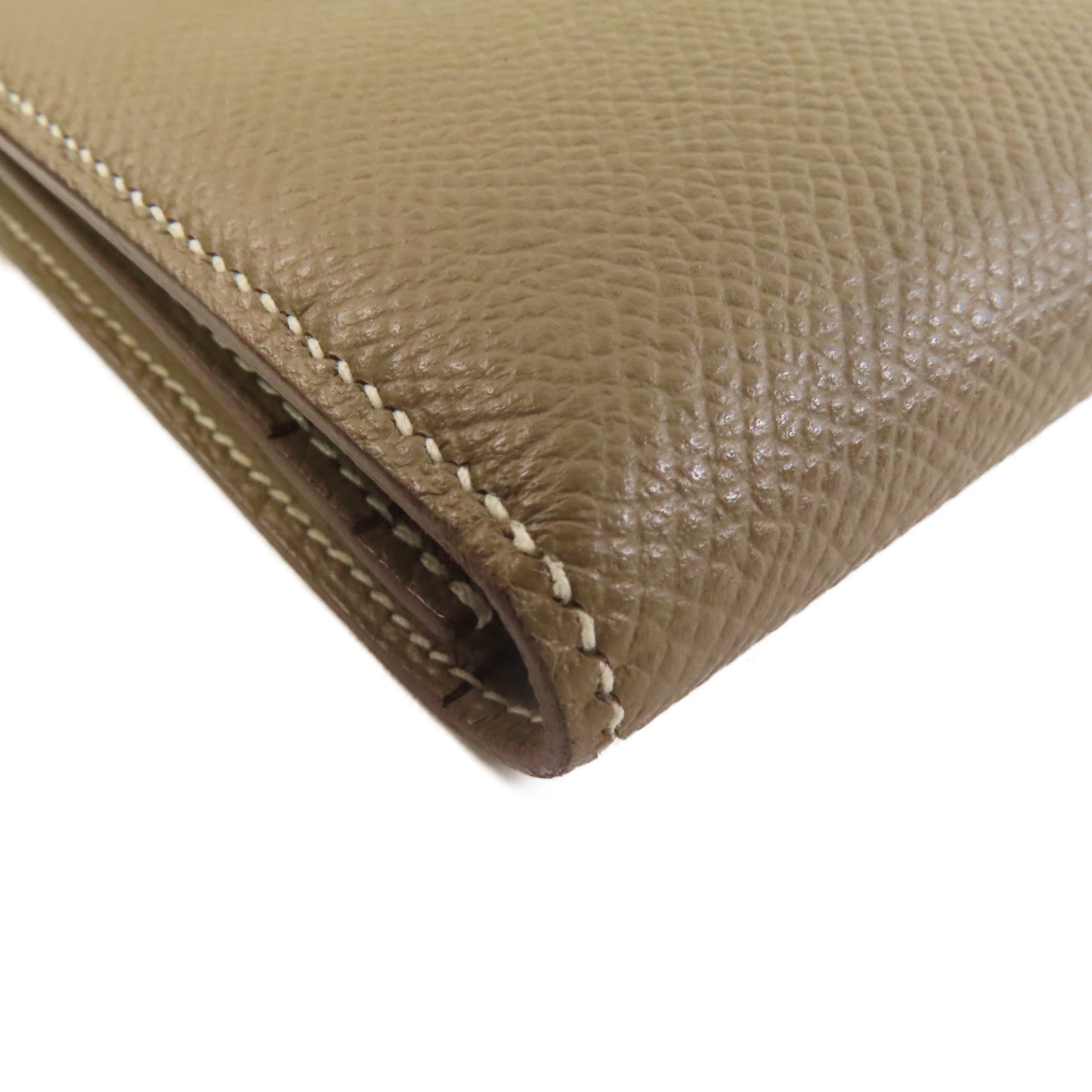 HERMES Epsom皮革Bearn Long Wallet銀扣長錢包啡色