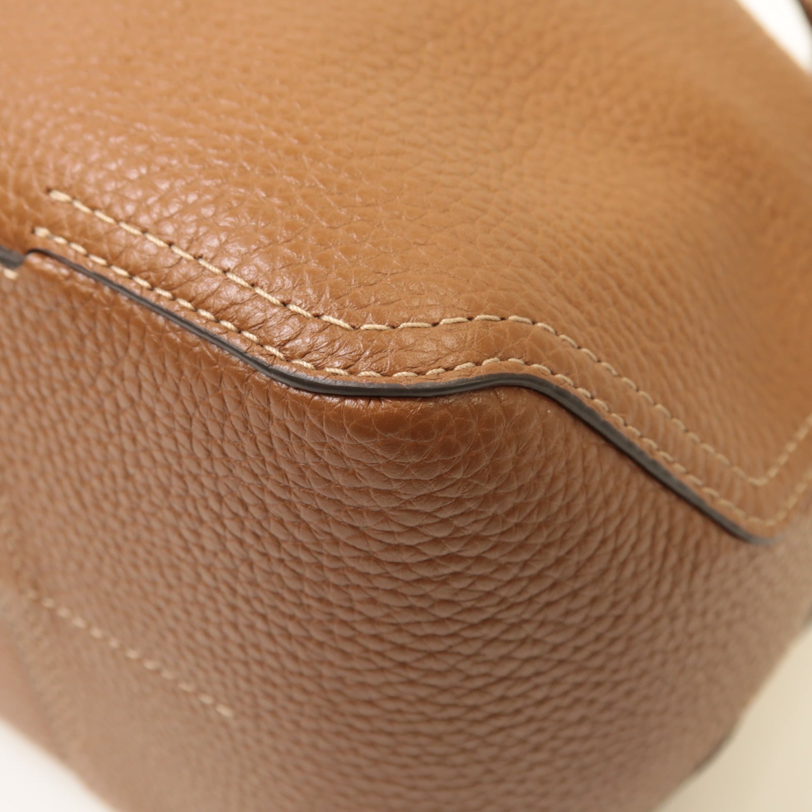 Furla 牛皮皮革2way Shoulder Bag金扣手挽肩背兩用袋棕色