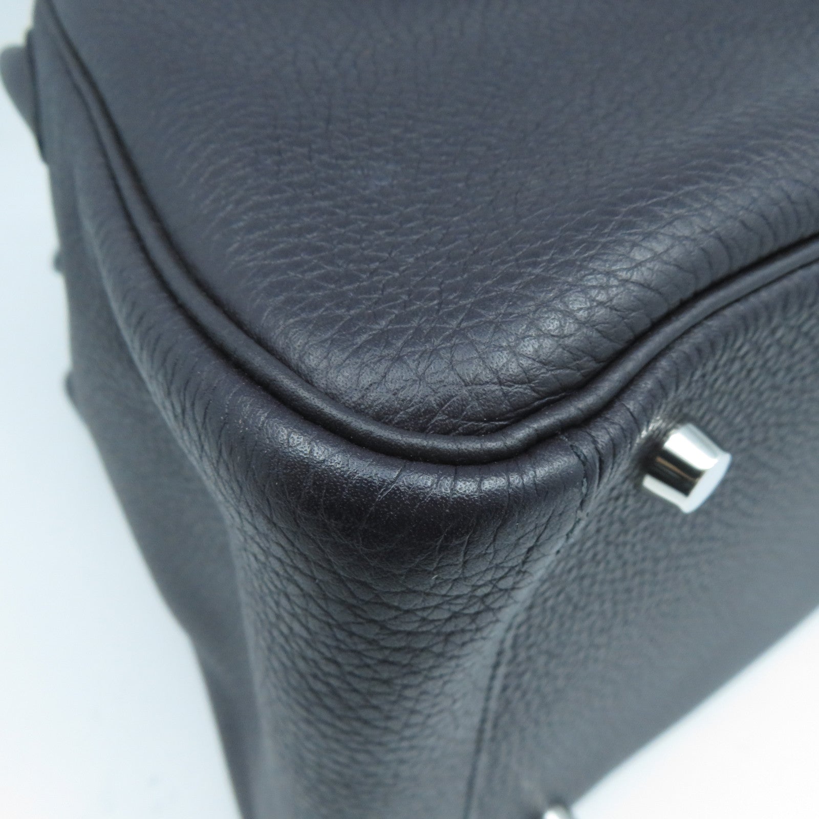 HERMES Clemence皮革Lindy 30銀扣手挽肩背兩用袋Prunoir葡萄紫色