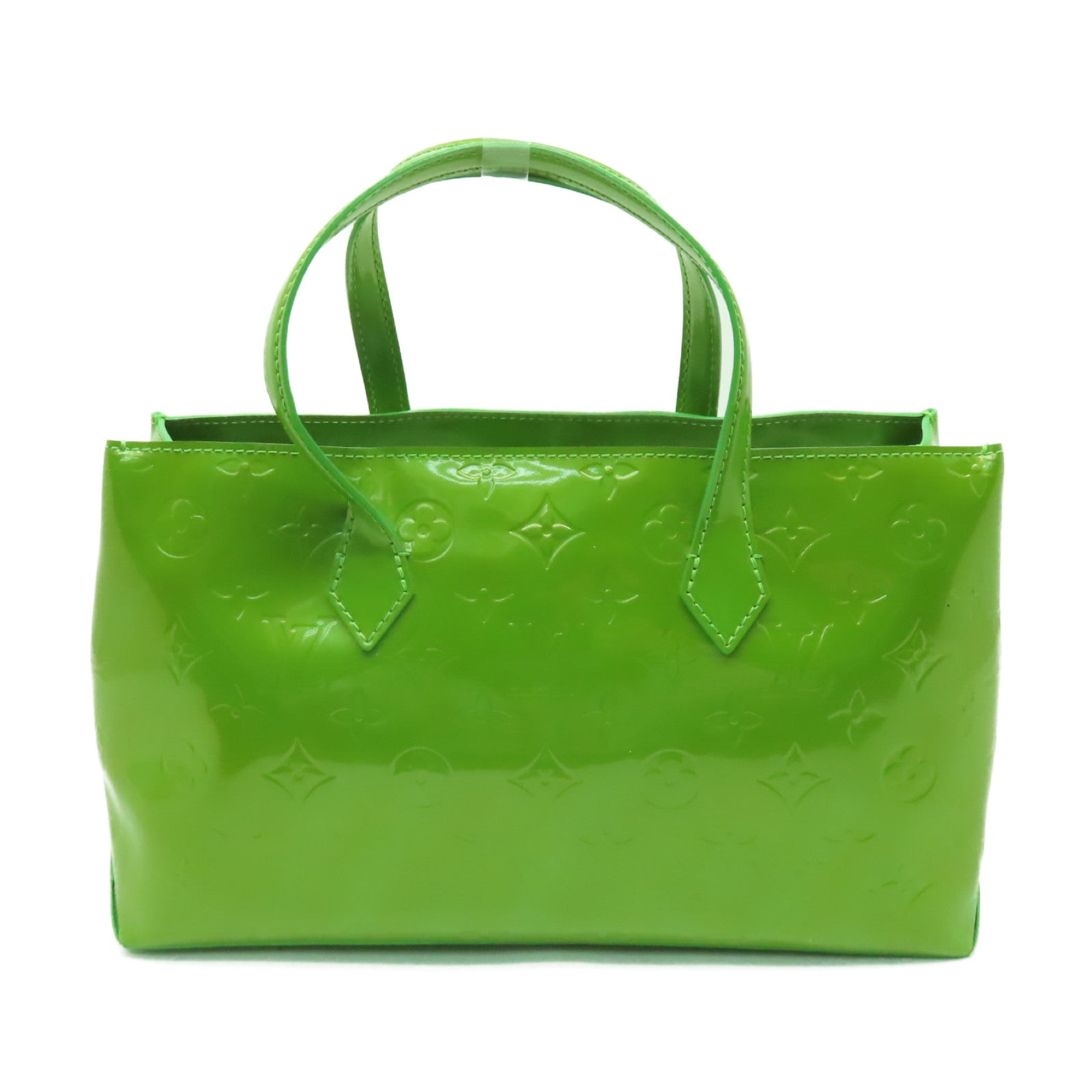 LOUIS VUITTON Monogram Vernis Wilshire PM金扣手挽袋綠色