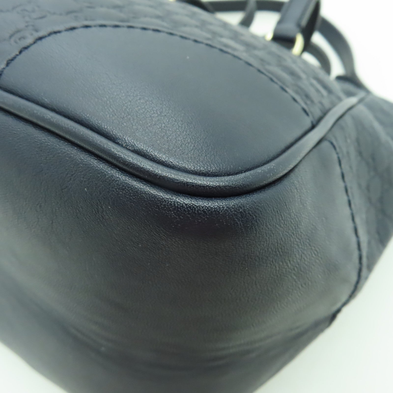 GUCCI 牛皮皮革2 Way Shoulder金扣手挽肩背兩用袋深藍色