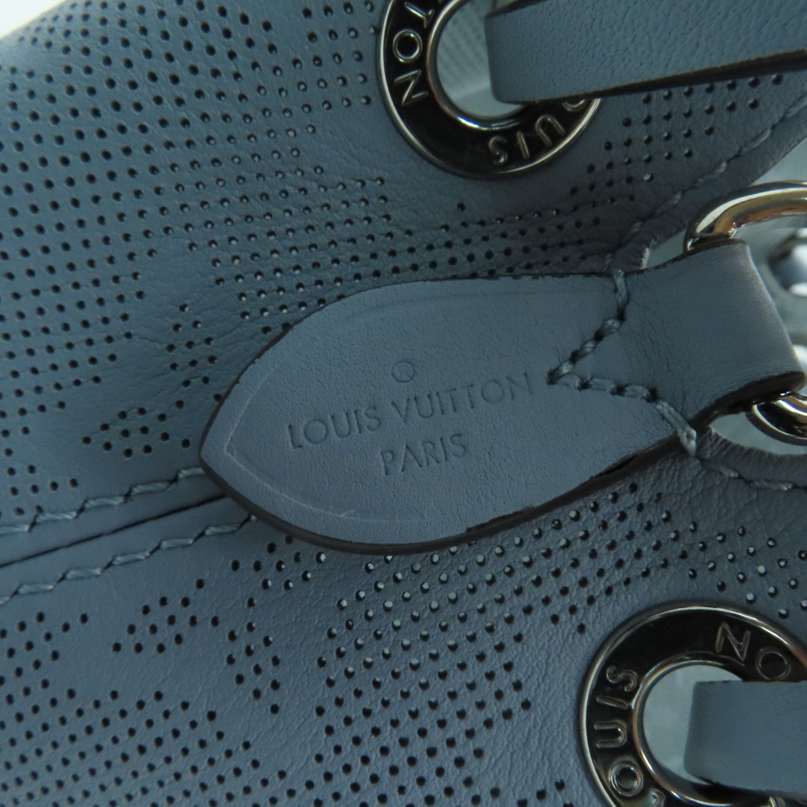 LOUIS VUITTON Mahina Bella Mahina銀扣手挽肩背兩用袋藍色