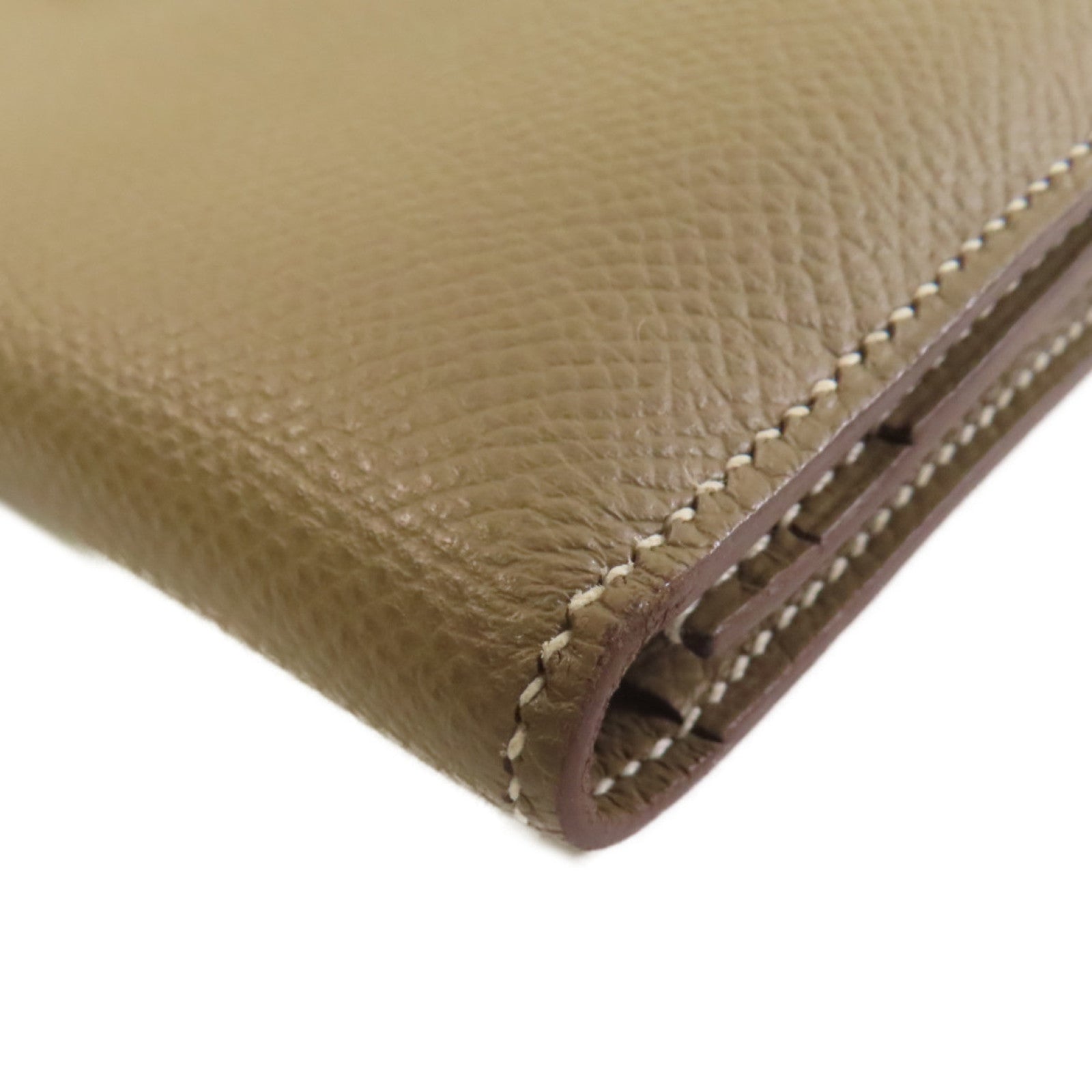 HERMES Epsom皮革Bearn Long Wallet銀扣長錢包啡色