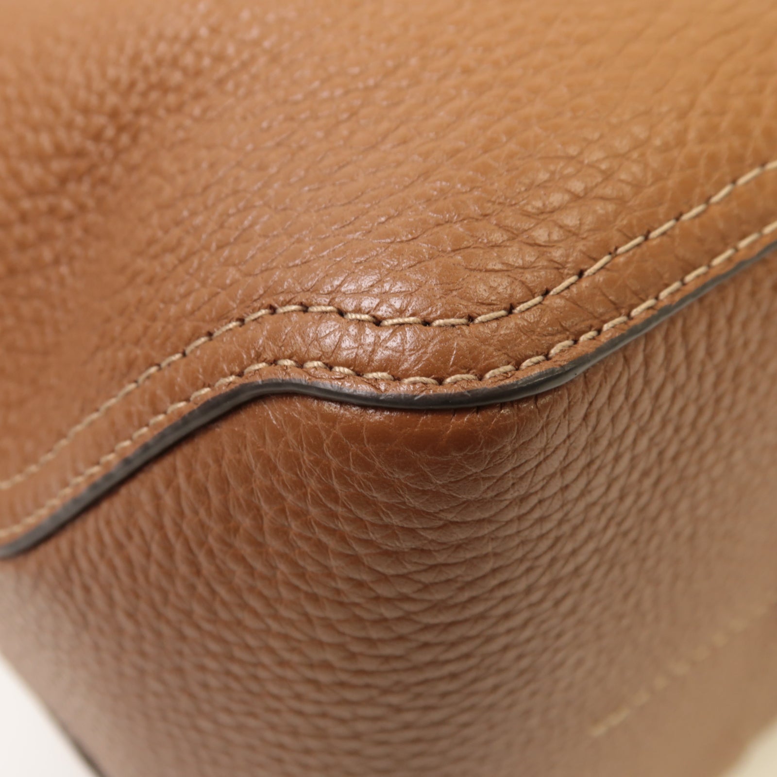 Furla 牛皮皮革2way Shoulder Bag金扣手挽肩背兩用袋棕色
