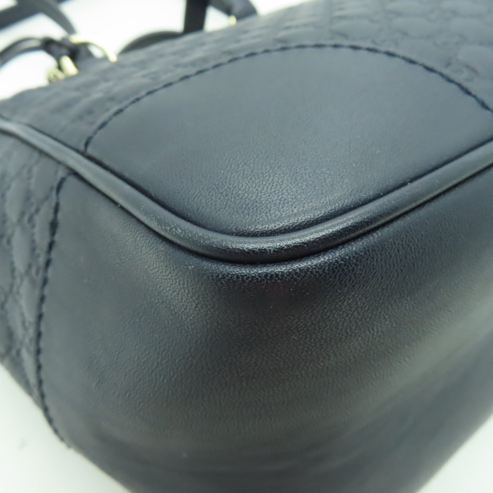GUCCI 牛皮皮革2 Way Shoulder金扣手挽肩背兩用袋深藍色